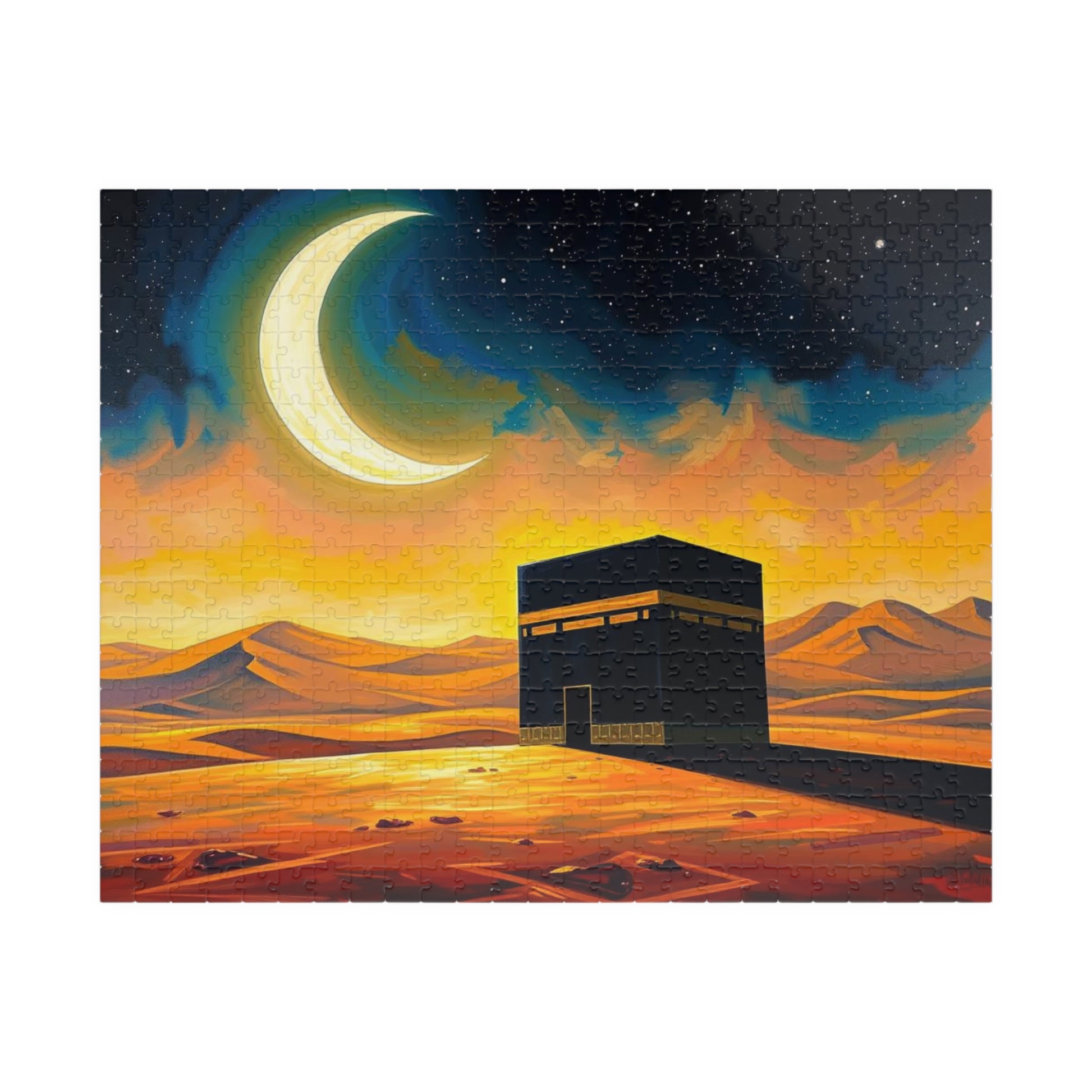 Islamic Jigsaw Puzzle - Kaaba Desert Oasis | Family Game, Gift for Friend Muslim, Home Entertainment, or Celebrations 520 pcs (Horizontal) Puzzle The Puzzle Chest