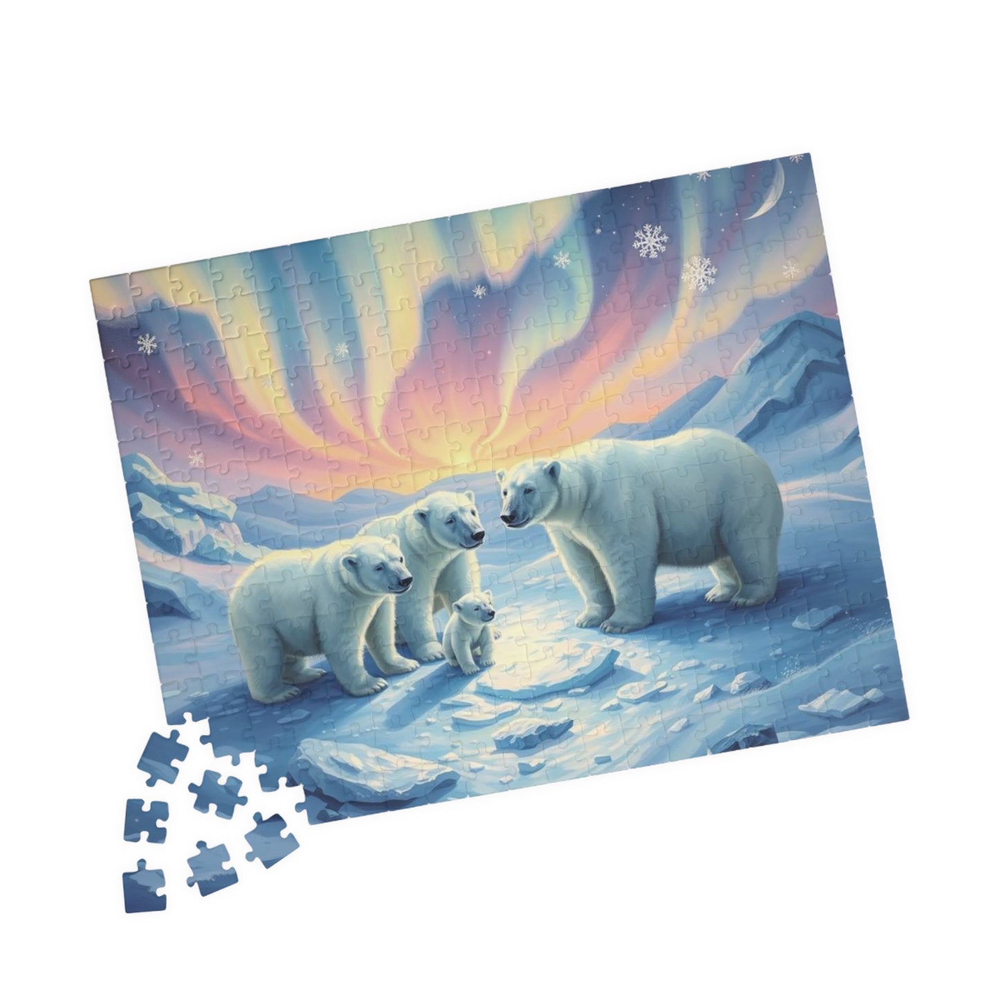 Polar Auror Jigsaw Puzzle - Polar Bear Winter, Cozy Family Game Night, 110-1014 Pieces, Holiday Birthday Gift for Friends, Arctic Art
