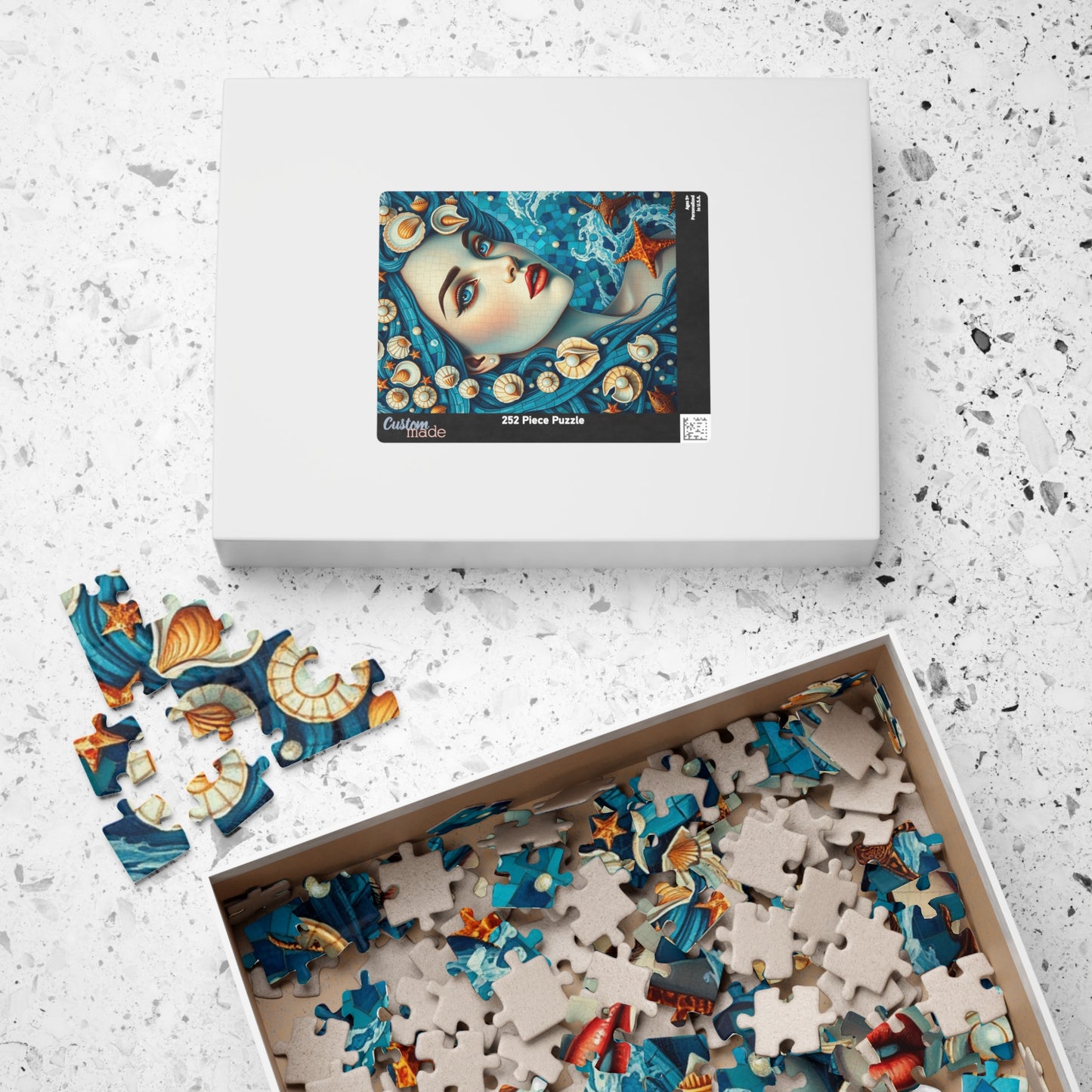 Mosaic Portrait Oceanic Goddess Puzzle, 110-1014 Piece Nautical Jigsaw Game, Unique Gifts, Mermaid Lovers, Relaxing Activity, Creative Fun Puzzle The Puzzle Chest