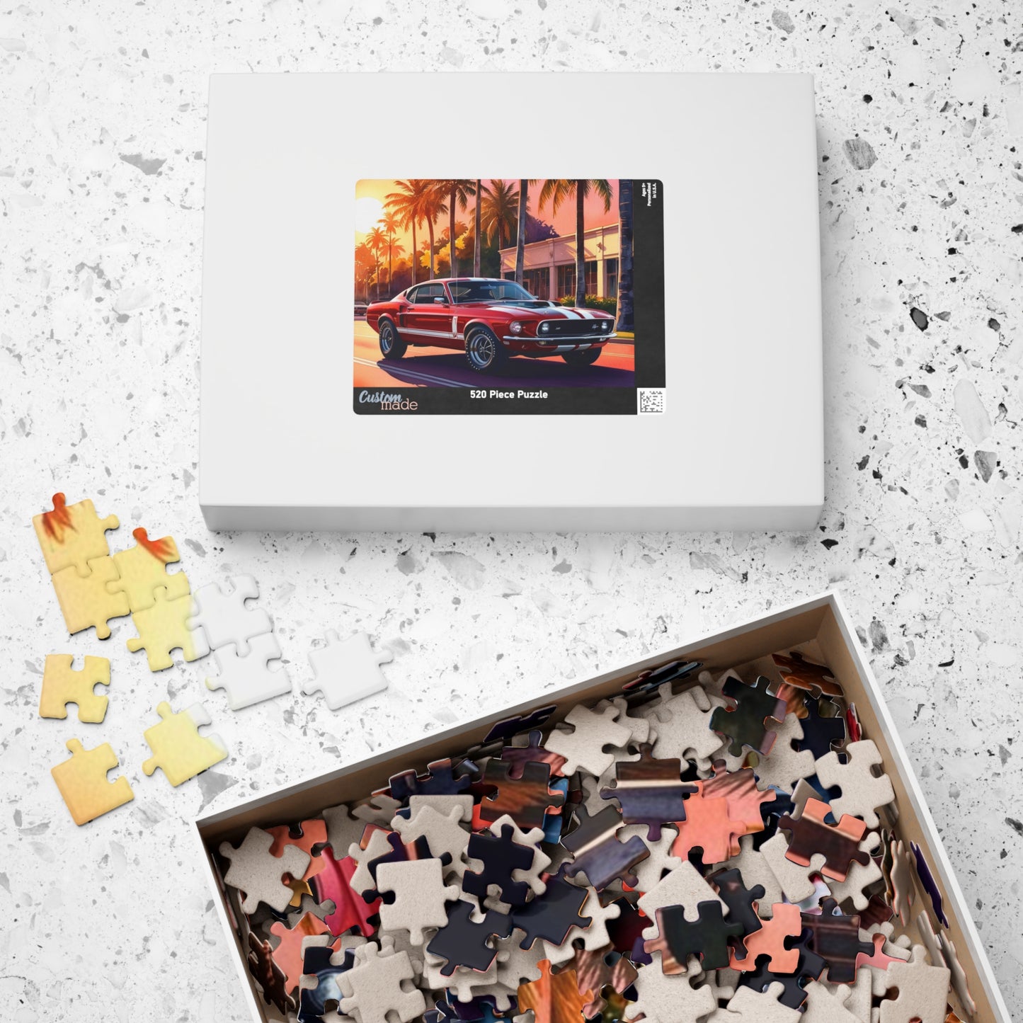 Muscle Car Jigsaw Puzzle for Adults Sunset Scene, 110-1014 Piece Vintage Style Tabletop Family Game, Puzzle Lover Retro Gift Puzzle The Puzzle Chest