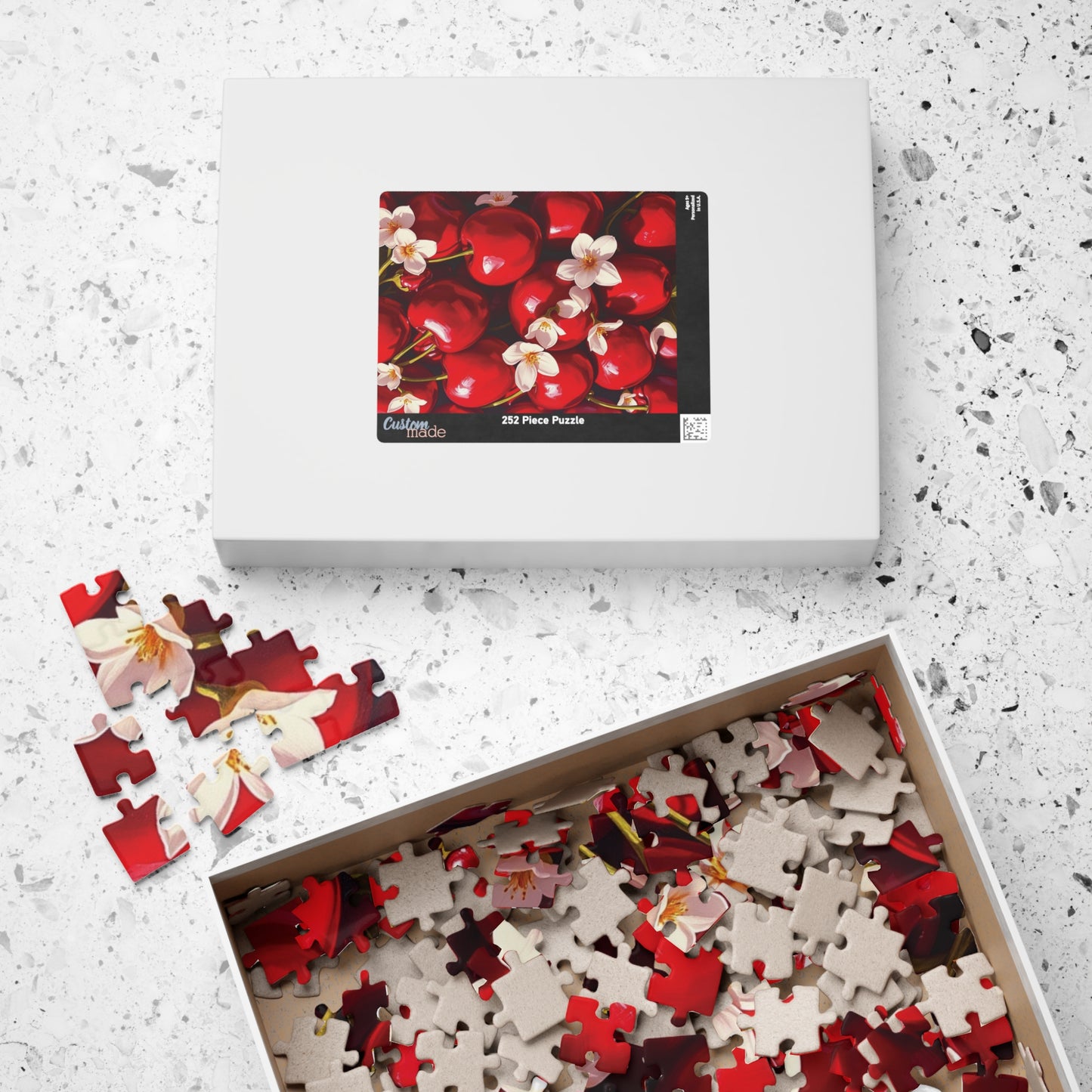 Chaotic Collage Cherry Puzzle, Fruit and Flower Jigsaw Game, Bold and Aesthetic Jigsaw for Puzzle Lovers and Art Enthusiasts, Mindful Puzzle The Puzzle Chest
