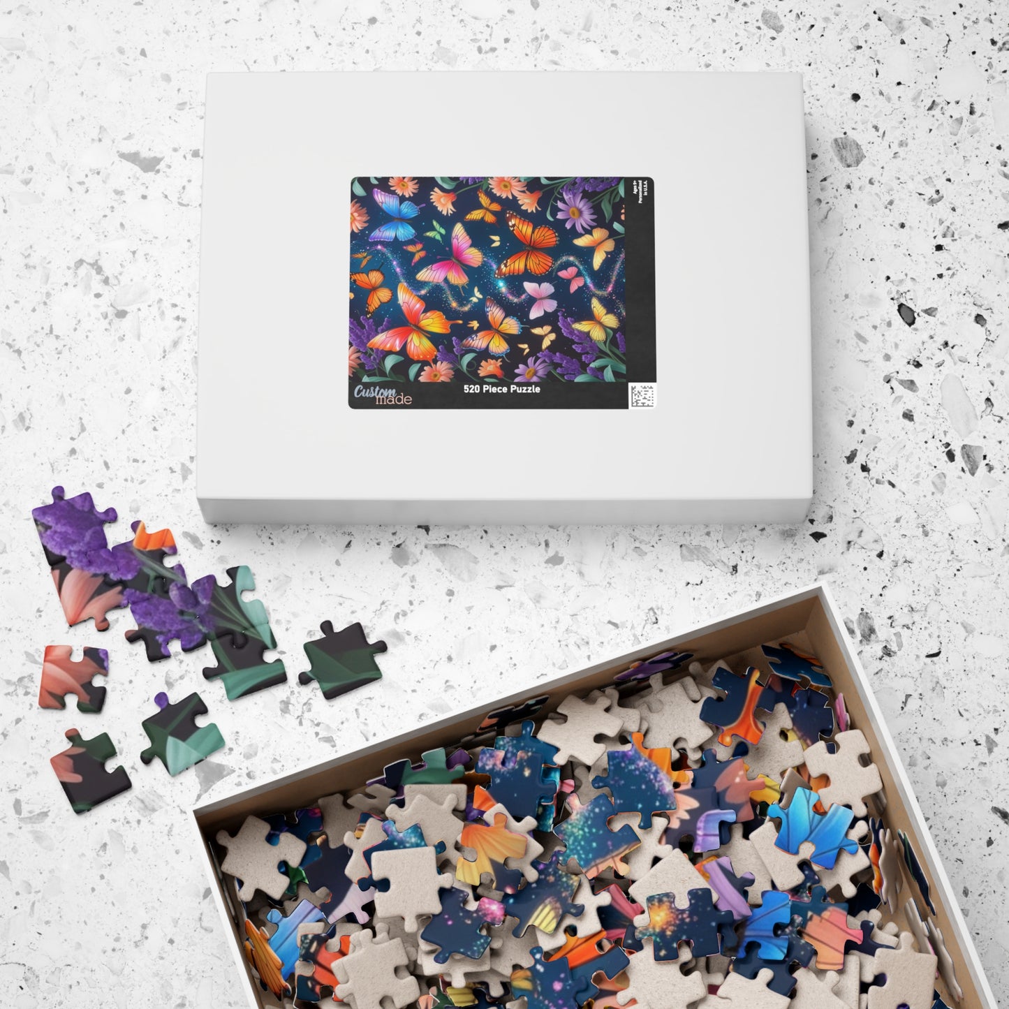 Floral Butterfly Collage Puzzle Whimsical, Colorful Butterflies Wildflowers Jigsaw Game, Family Bonding Activity, Nature Lover Gift Puzzle The Puzzle Chest