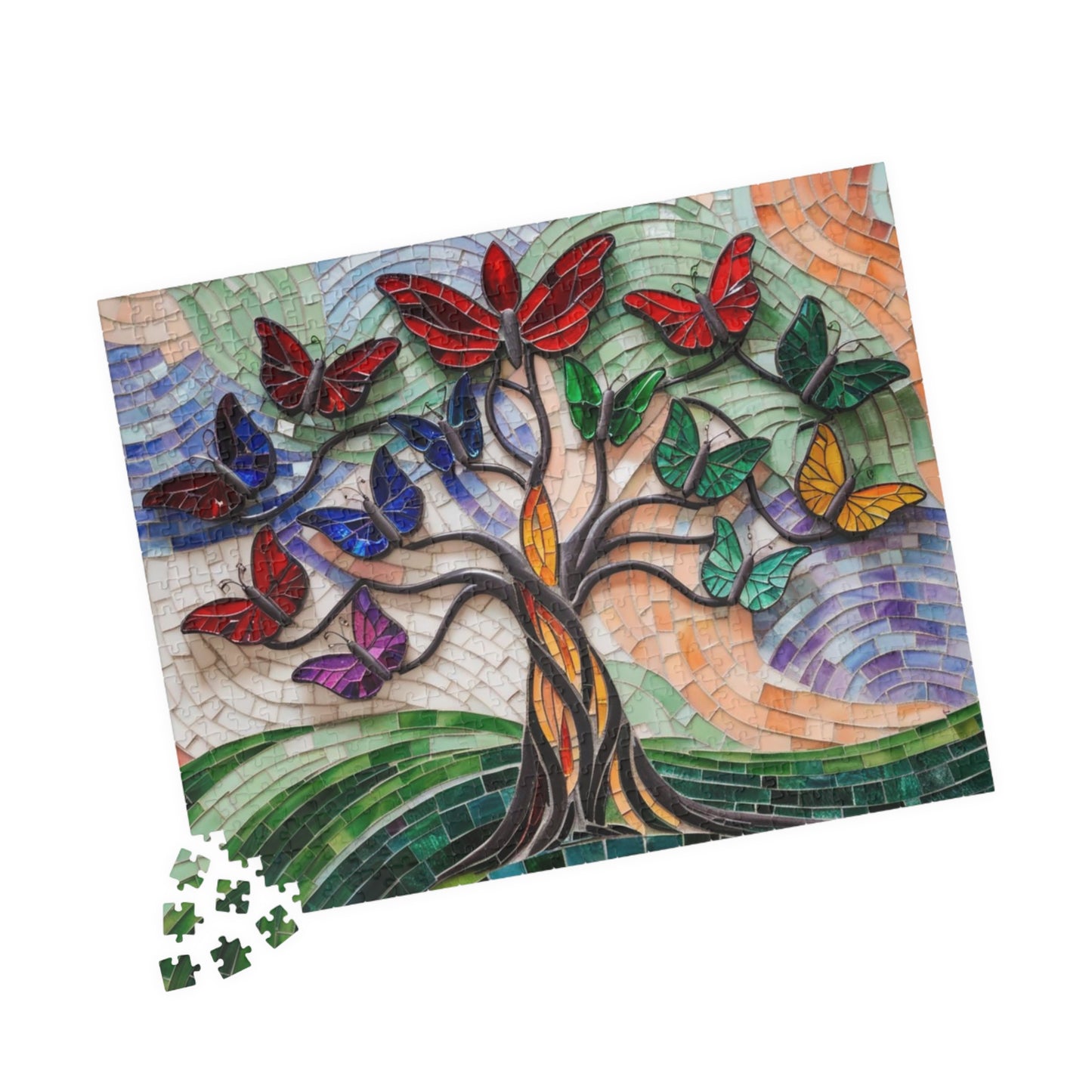 Mosaic Butterfly Tree of Life Jigsaw Puzzle Puzzle The Puzzle Chest