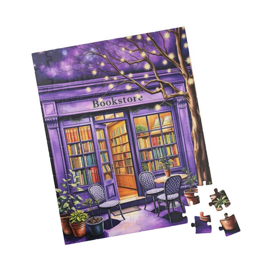 Ultraviolet Night Bookstore Jigsaw Puzzle - Magical Bookshop Gift for Book Lovers 110 pcs (Vertical) Puzzle The Puzzle Chest