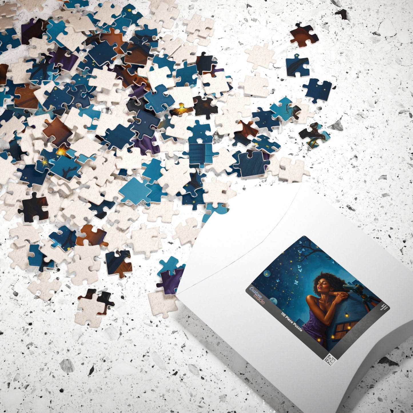 African American Woman Jigsaw Puzzle, Starry Night Scene, Black Art, Black Girl Puzzle, Perfect Gift for Black People, Family or Solo Fun Puzzle The Puzzle Chest