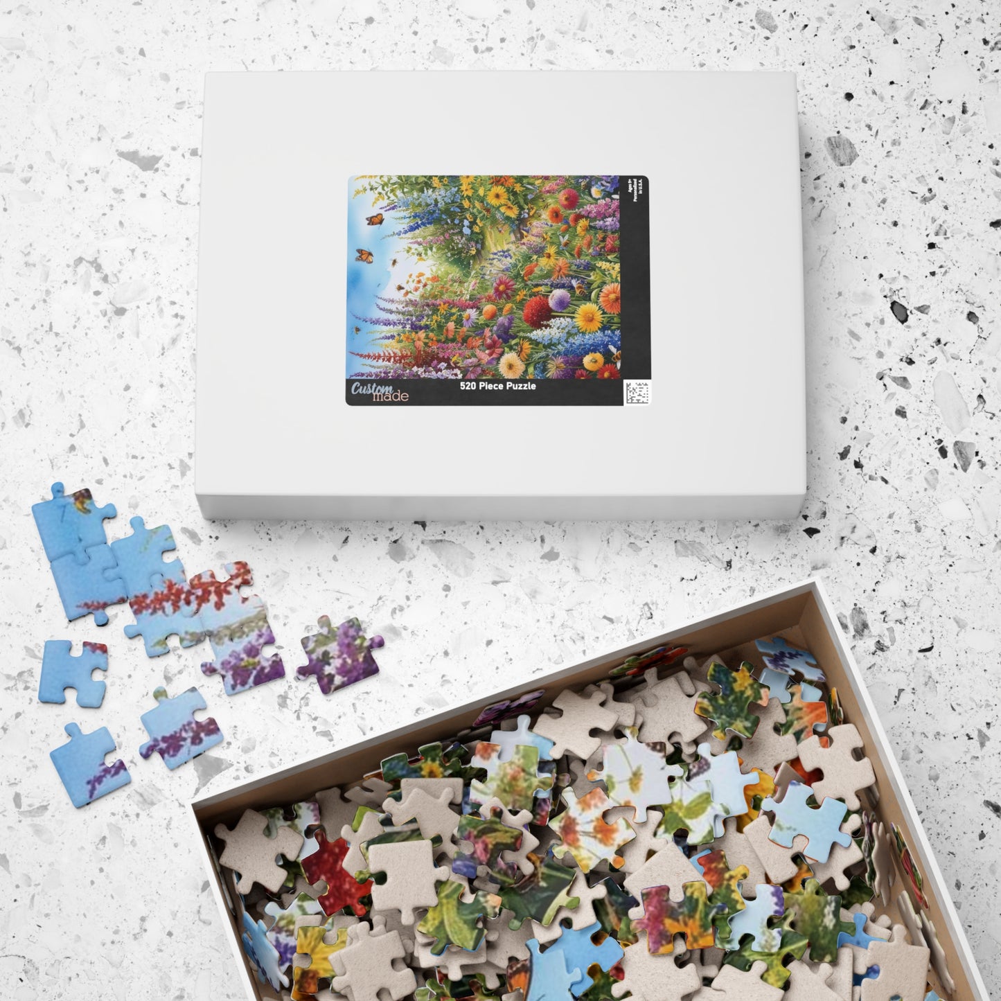 Garden Scene Jigsaw Puzzle with Wildflowers, Butterflies and Bees, 110-1014 Piece Floral Puzzle, Fun Family Activity, Creative Hobby Puzzle The Puzzle Chest