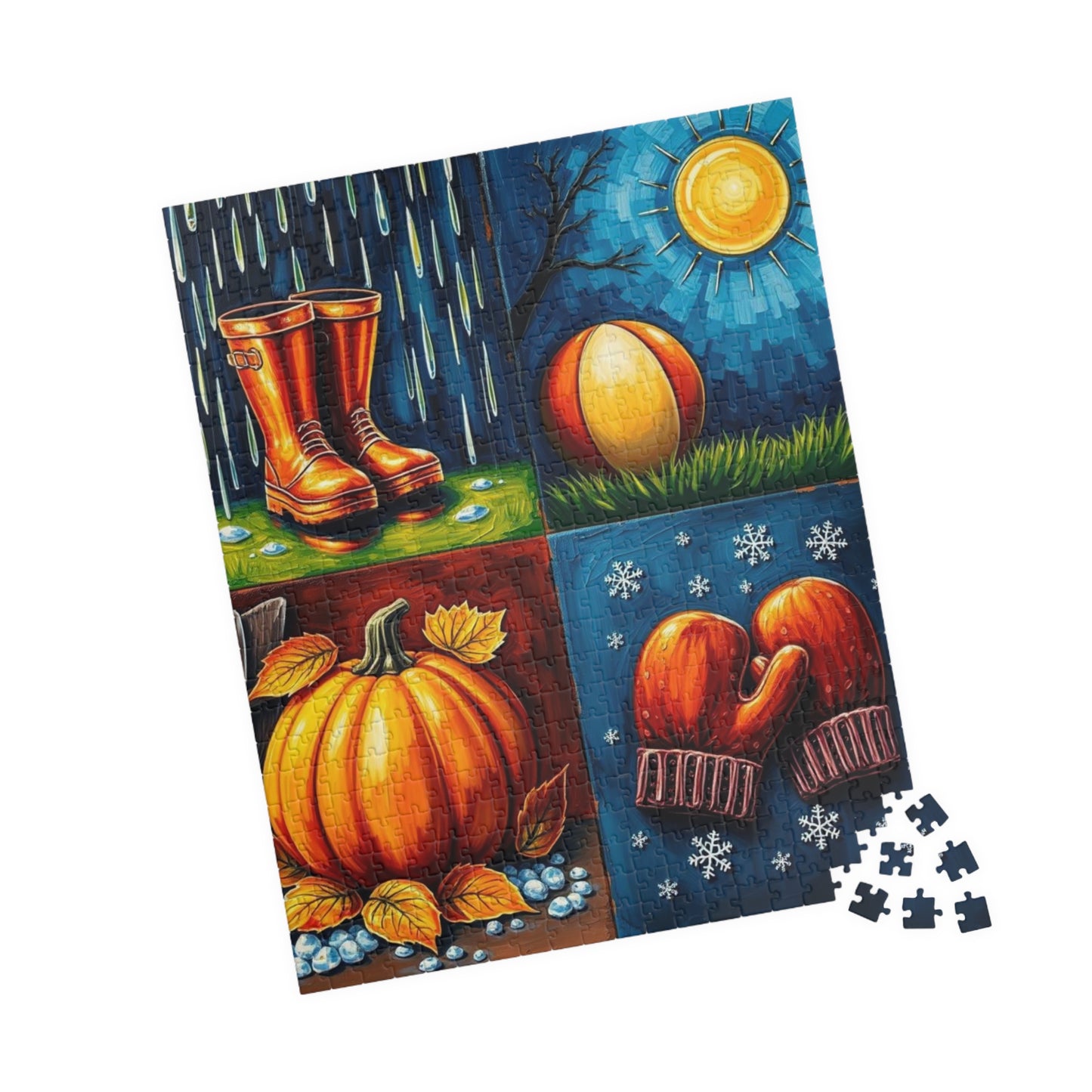 Seasonal Vibes Puzzle Jigsaw Game, Nature-Inspired Themes for All-Year Fun, Perfect for Family Time, Mental Stimulation, or Gifting Puzzle The Puzzle Chest