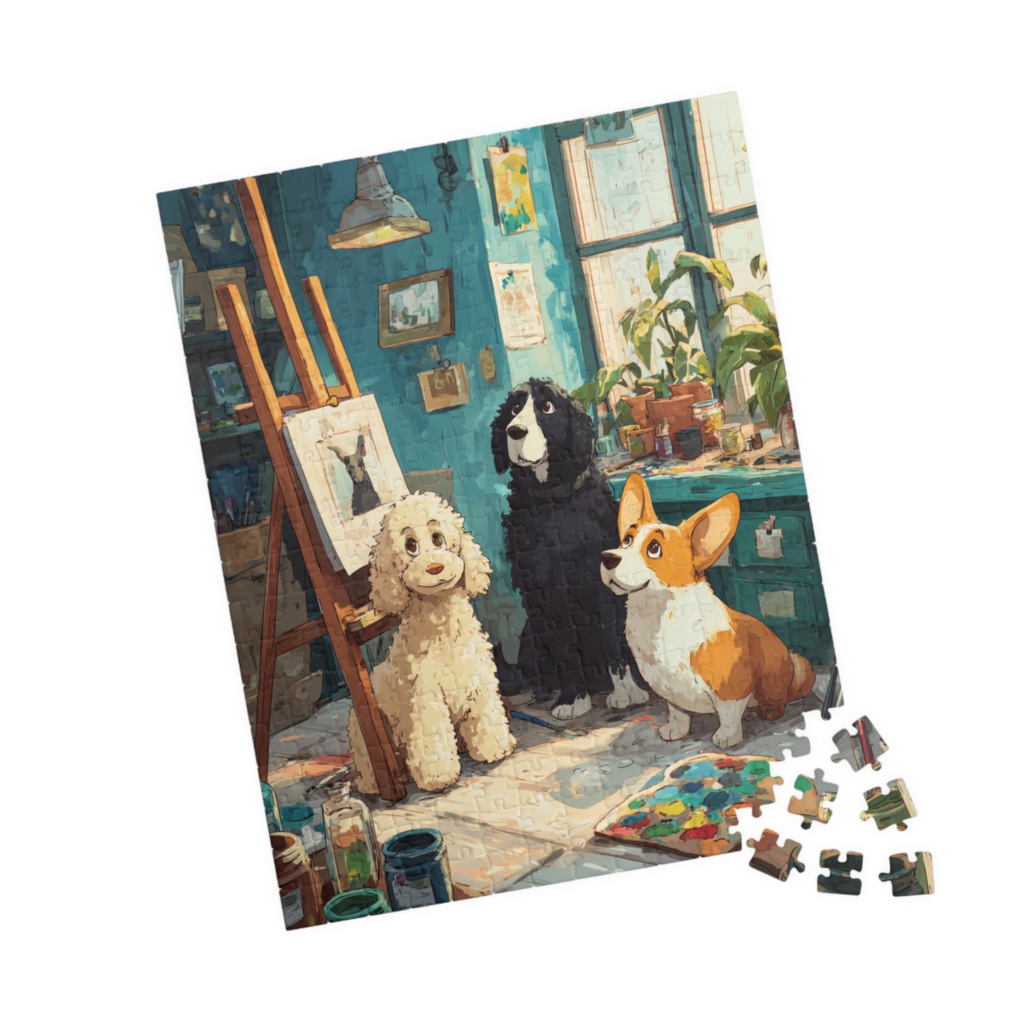 Dog Crew Art Studio Jigsaw Puzzle, Canine Lovers Puzzle, Animal Themed Tabletop Game for Adults and Kids 252 pcs (Vertical) Puzzle The Puzzle Chest