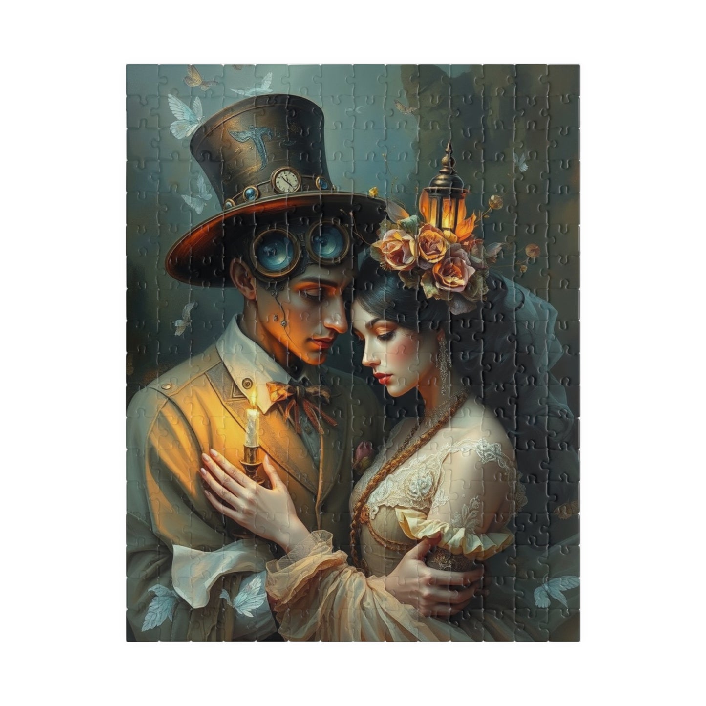 Romantic Steampunk Puzzle - Unique Gift for Couples, Home Decor, Family Game Night, Art Lovers, Engaging Activities 252 pcs (Vertical) Puzzle The Puzzle Chest