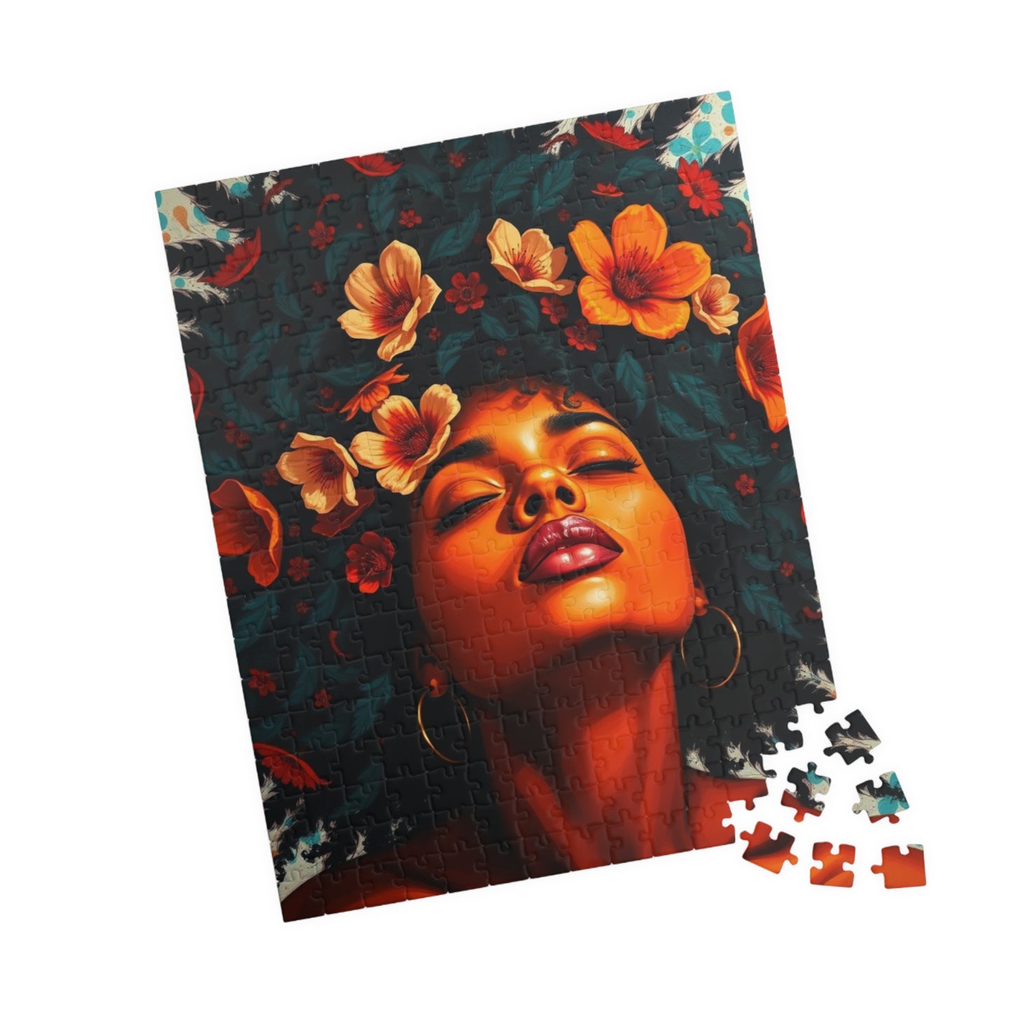 African American Jigsaw Puzzle, Black Female Portrait, Black Woman Art, Afrocentric Gift Puzzle The Puzzle Chest