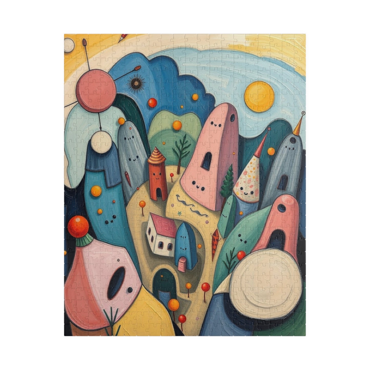 Whimsical Landscape Jigsaw Puzzle, 110-1014 Pieces Fantasy Village, Colorful Artwork, Creative Activity for Family or Solo Fun, Mindful Gift 520 pcs (Vertical) Puzzle The Puzzle Chest