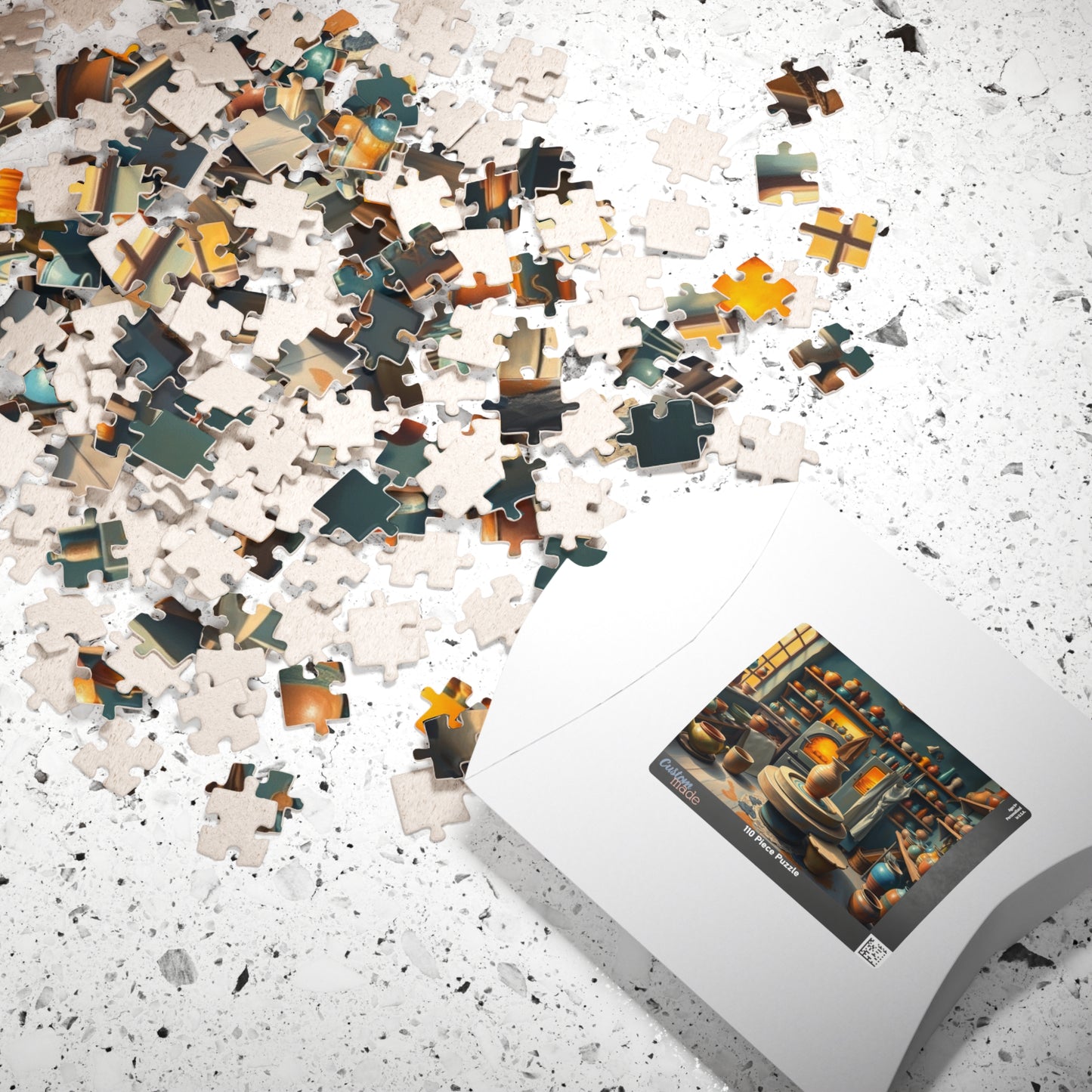 Artisan Pottery Shop Jigsaw Puzzle, Cute Colorful Ceramic Bowls, Vases and Potter's Wheel, Craft Lover Puzzle Enthusiast Gift, Relaxation Puzzle The Puzzle Chest