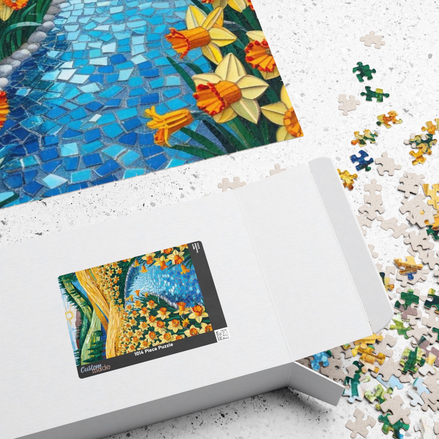Puzzle, Golden Daffodil Valley 110-1014 Piece Jigsaw, Mosaic Nature Scene, Relaxing Indoor Activity, Mindfulness Hobby, Spring Floral Puzzle Puzzle The Puzzle Chest
