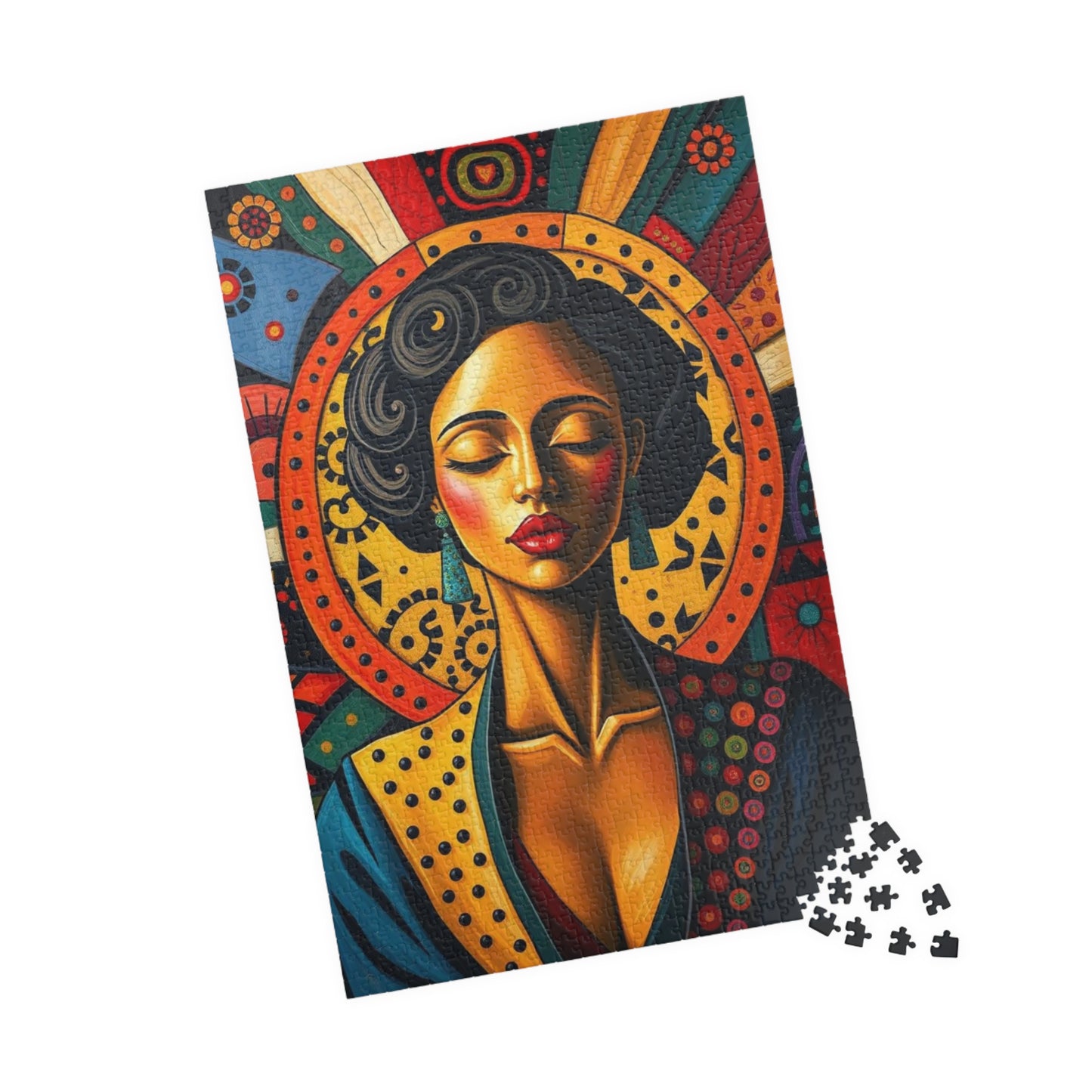 Artistic Black Woman Puzzle, Colorful Meditation Art Jigsaw, Puzzle Gift for Friend, Family Game Nights, Mindfulness Activity Puzzle The Puzzle Chest