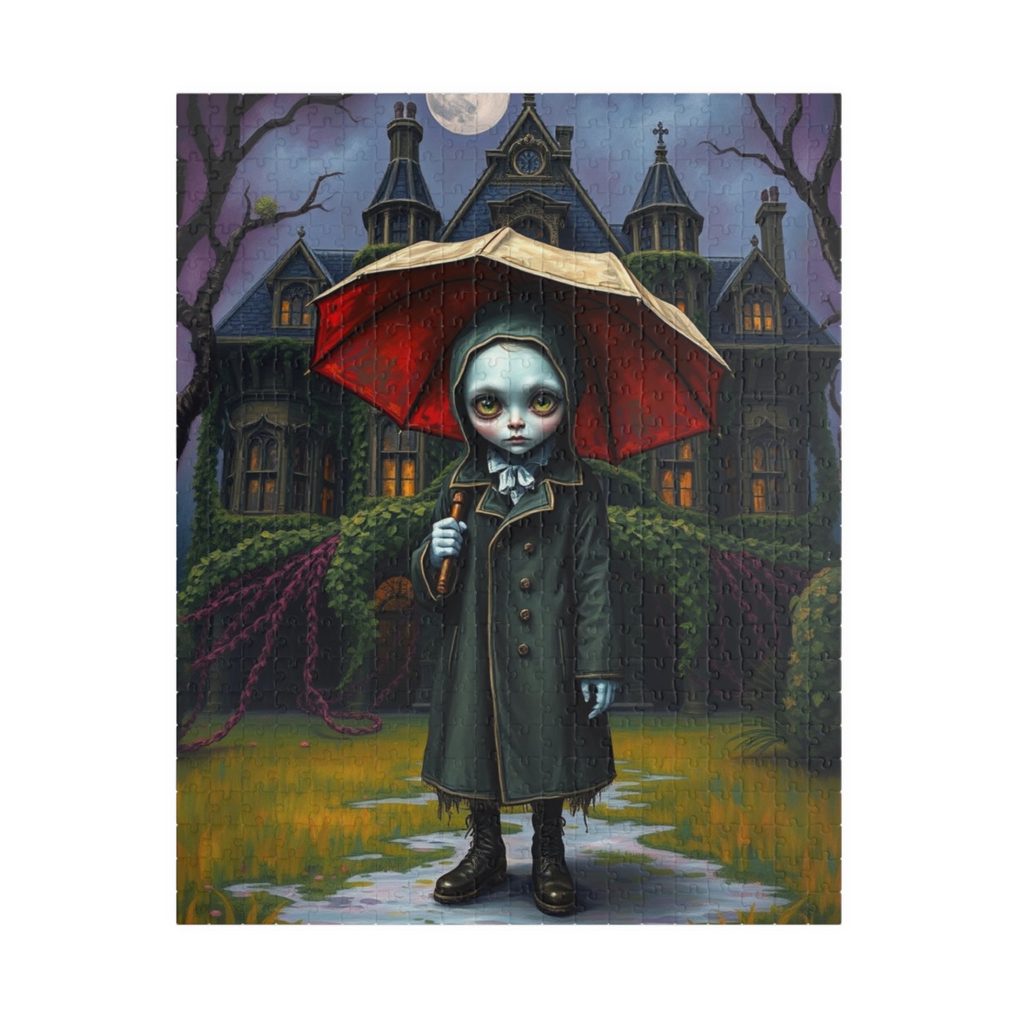Spooky Gothic Puzzle, Victorian Orphan Illustration Jigsaw Game, Mysterious Halloween Gift, Fun Family Activity, 110 252 520 1014-piece 520 pcs (Vertical) Puzzle The Puzzle Chest
