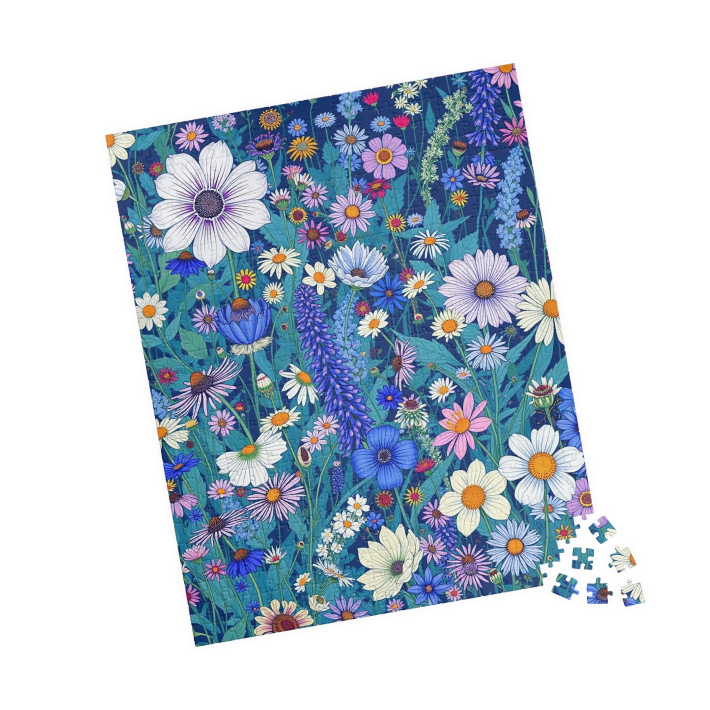 Colorful Floral Puzzle, Flower Design Jigsaw Game for Family Fun, Perfect Gift for Adults, Unique Frameable Art Puzzle The Puzzle Chest