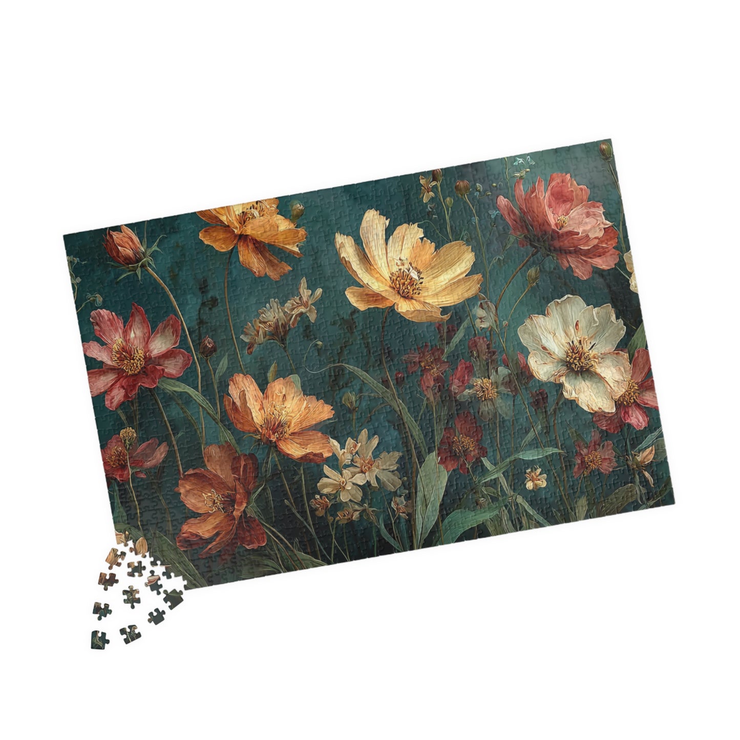 Autumn Wildflower Jigsaw Puzzle - Tranquil Field of Flowers, Nature Inspired Floral Art