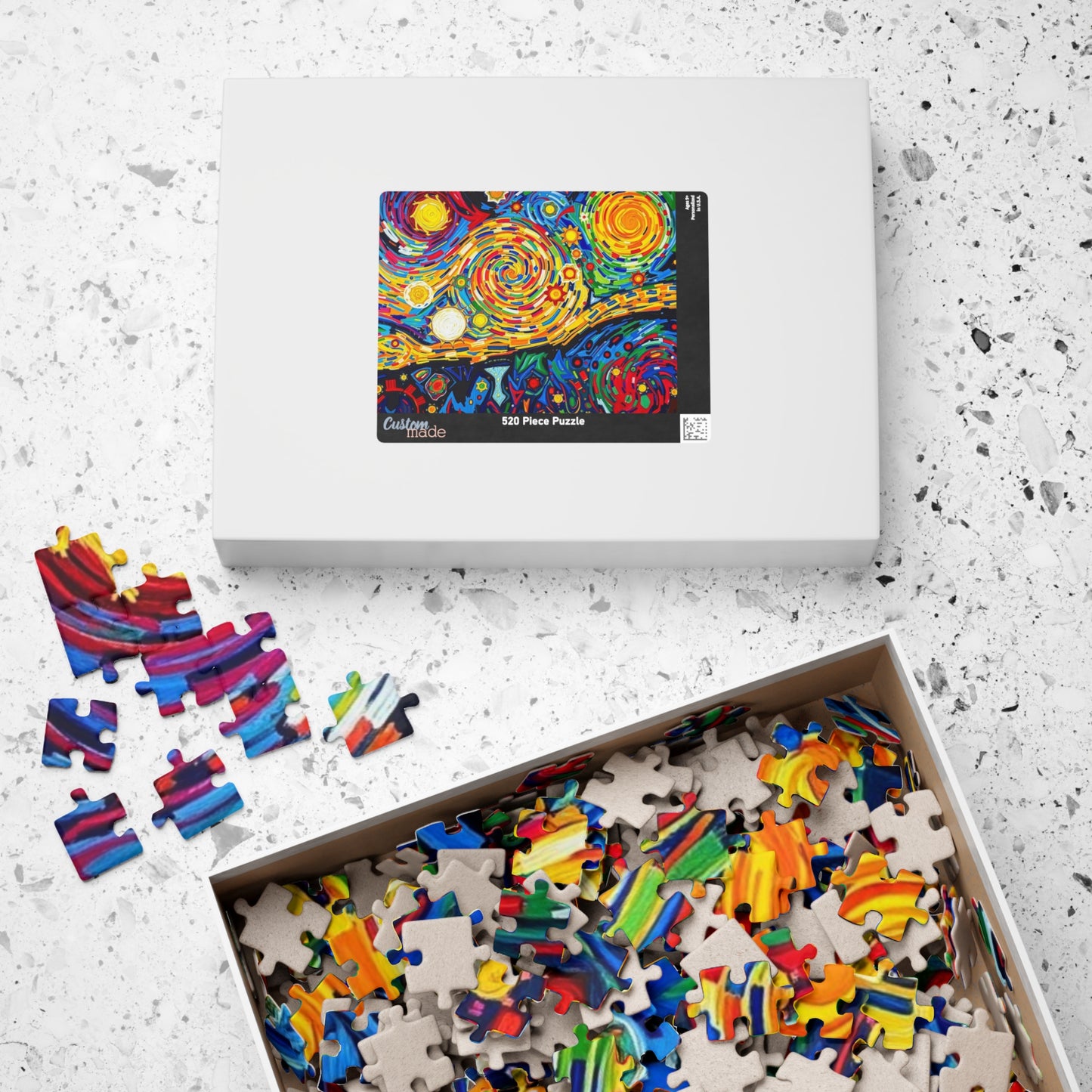 Colorful Artistic Puzzle for Adult, Vibrant Starry Night Design, Abstract Jigsaw Game Puzzle The Puzzle Chest