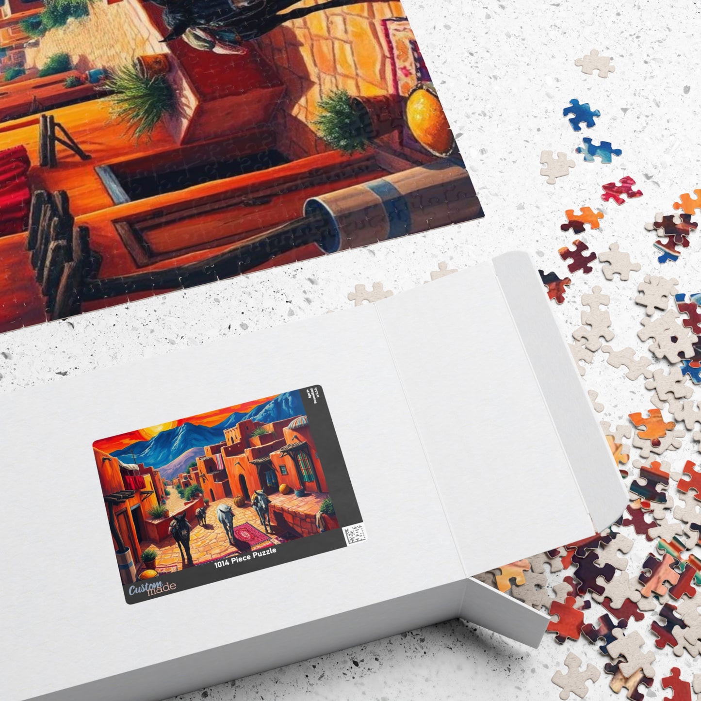 Berber Village Puzzle with Atlas Mountains and Earthy Red Adobe Homes Puzzle The Puzzle Chest