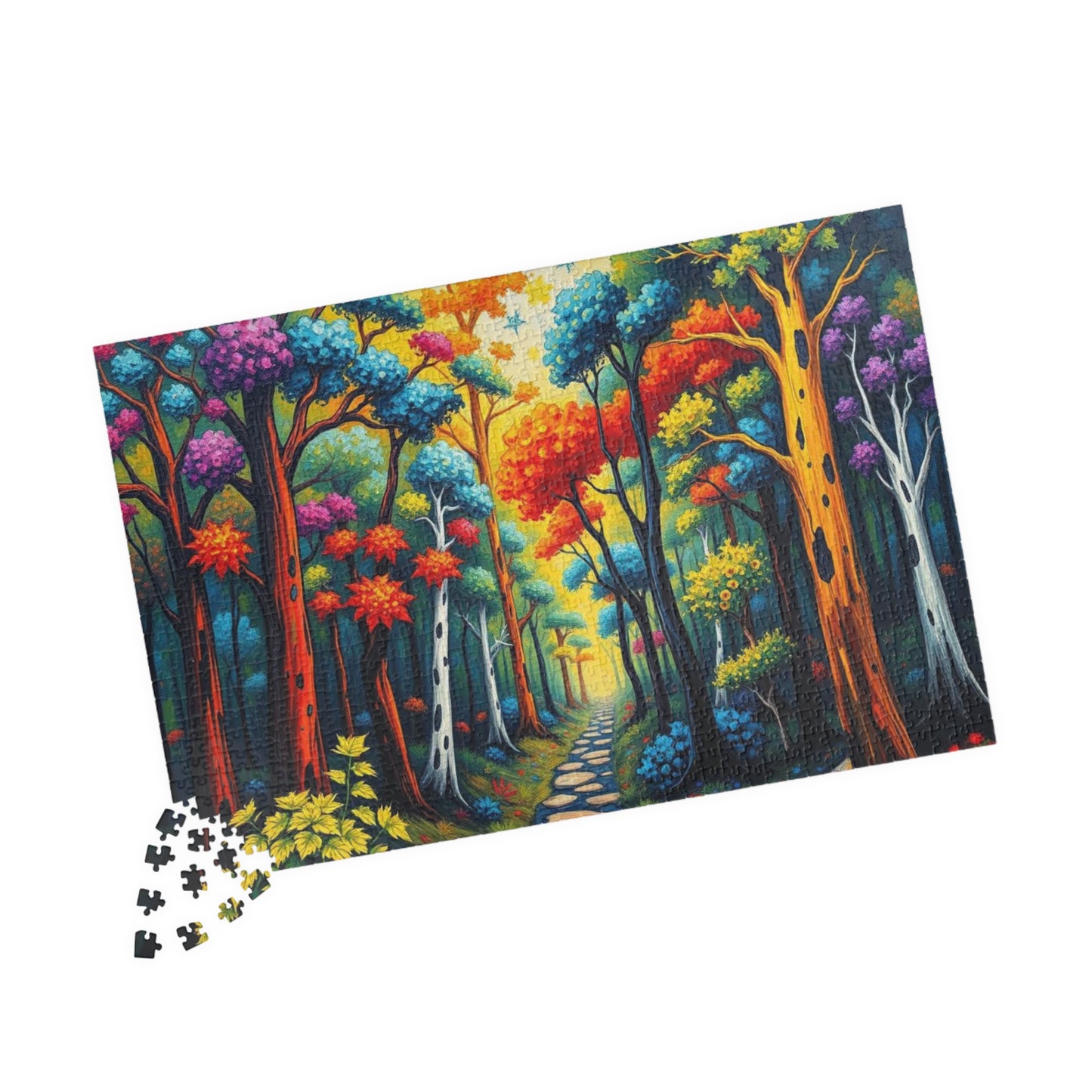 Colorful Forest Puzzle Jigsaw Game for Relaxation and Fun, Gift for Nature Lovers, Family Activity, 110, 252, 520, 1014-piece Brain Teaser Puzzle The Puzzle Chest