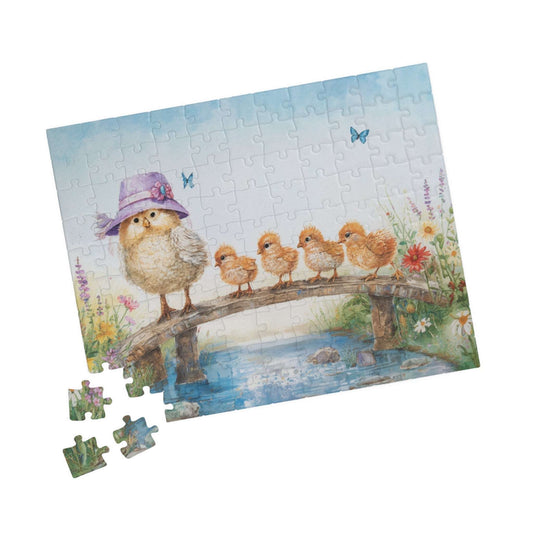 Great Chicken Parade Jigsaw Puzzle - Chick Family Marching 110 pcs (Horizontal) Puzzle The Puzzle Chest