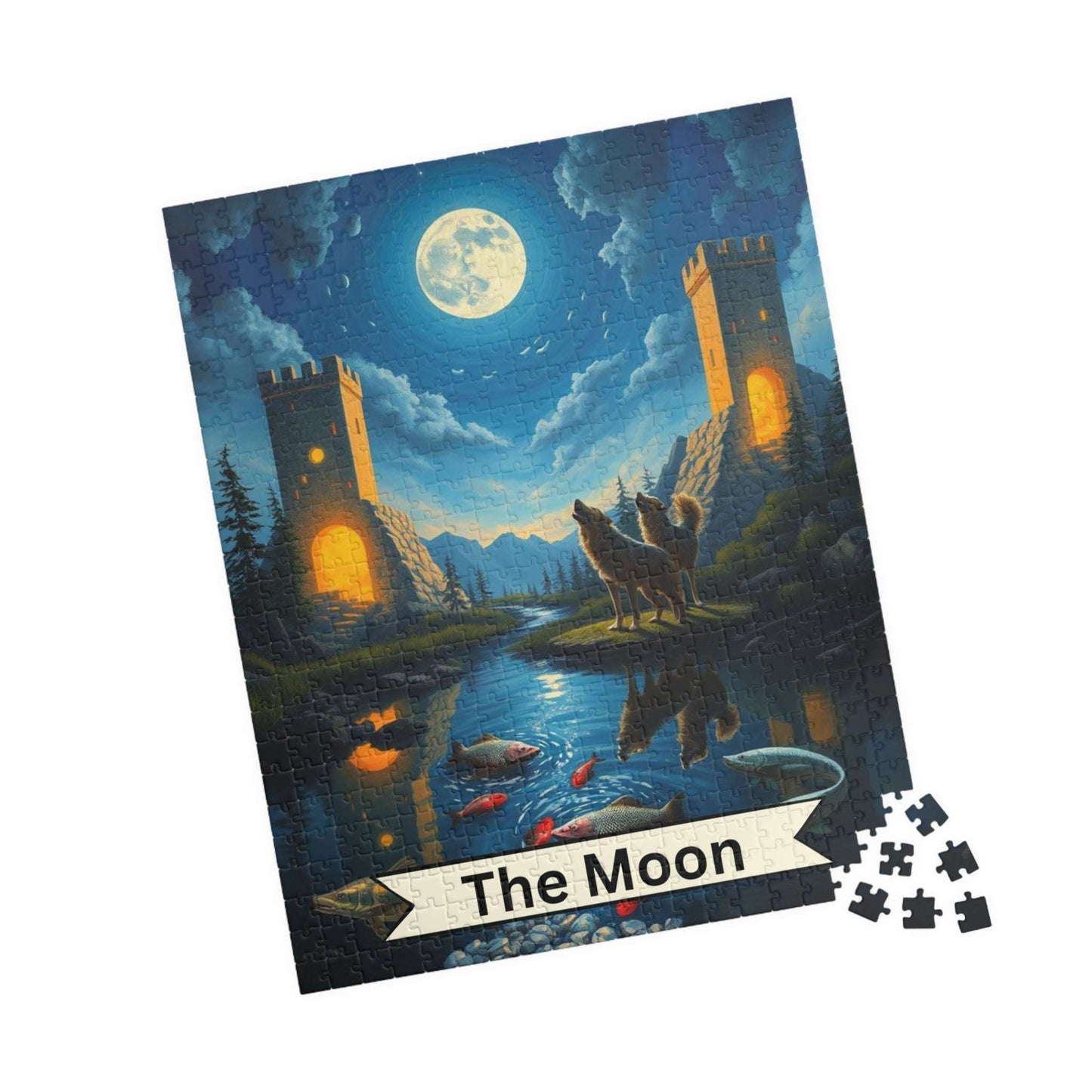 The Moon Jigsaw Puzzle - Tarot Style Moonlit Castle, 110-1014 Piece Ideal for Family Game Night, Puzzle Lover Gift, Mindfulness Activity Puzzle The Puzzle Chest