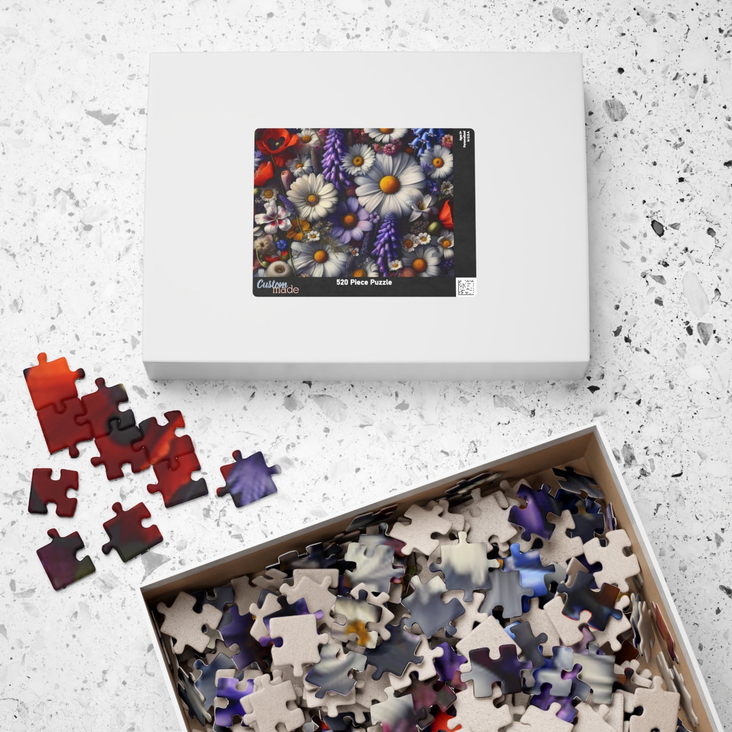 Jigsaw Puzzle, 1000 Piece Flower Kaleidoscope Top-Down View Gifted Puzzle for Adults and Kids, Roses Sunflowers Lilies Tulips Floral Pattern Puzzle The Puzzle Chest