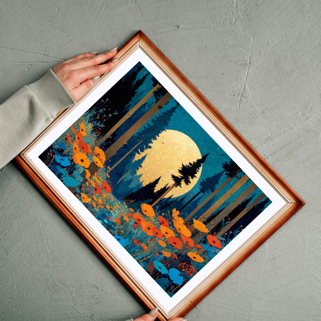 Mystical Night Garden Jigsaw Puzzle – Wildflower Forest Beneath the Moon, Nature-Inspired Landscape Puzzle Puzzle The Puzzle Chest