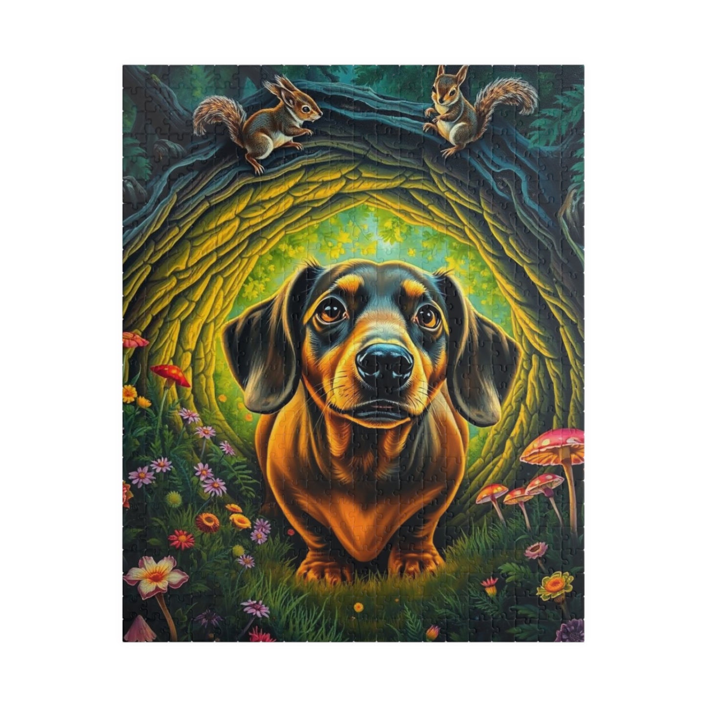Dachshund Forest Adventure Puzzle, Animal Jigsaw Game for Adults, Dog Lover Gift for Friends, Cozy Night Activity, Mindfulness Family Fun 520 pcs (Vertical) Puzzle The Puzzle Chest