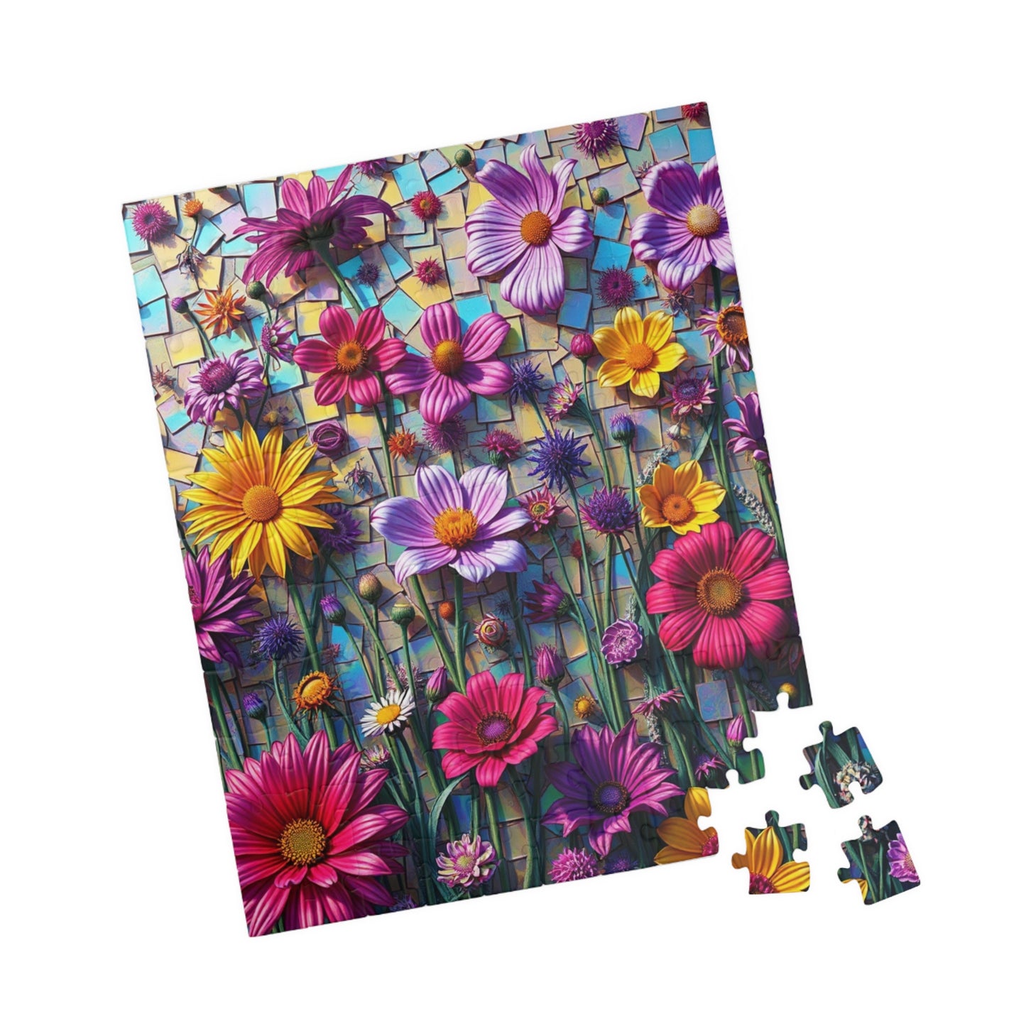 Floral Mosaic Puzzle, 110-1014 Pieces, Flower Jigsaw Game, Relaxing Family Activity, Gift for Puzzle Lovers and Art Enthusiasts, Frameable Puzzle The Puzzle Chest