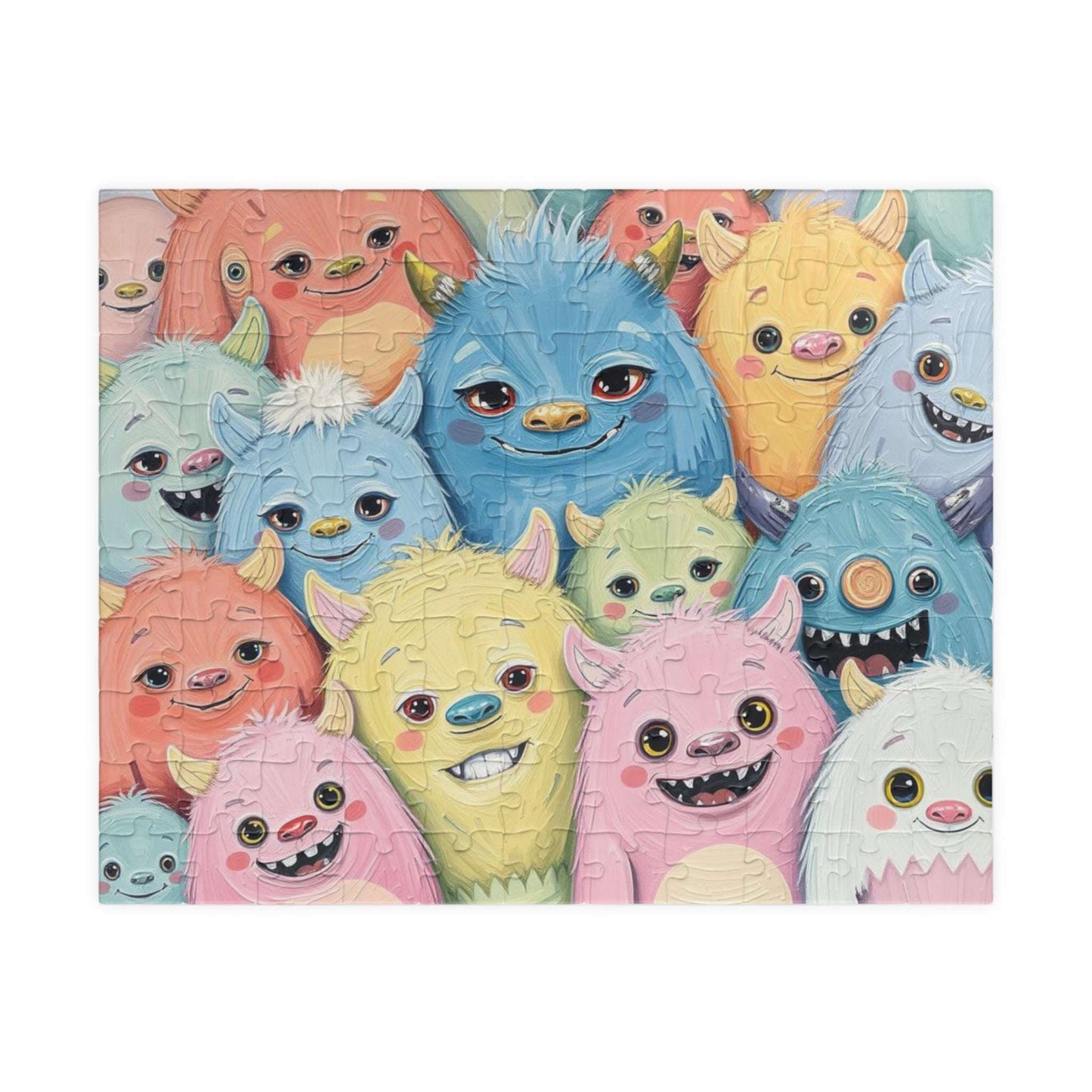 Cute Monster Collage Jigsaw Puzzle, Halloween Puzzle for Adults
