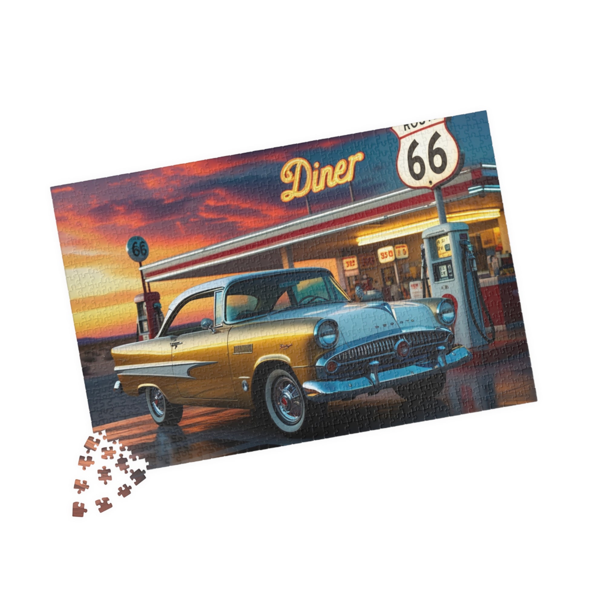 Vintage Car Puzzle - Classic 1959 Adventurer, Nostalgic Auto Scene Puzzle The Puzzle Chest
