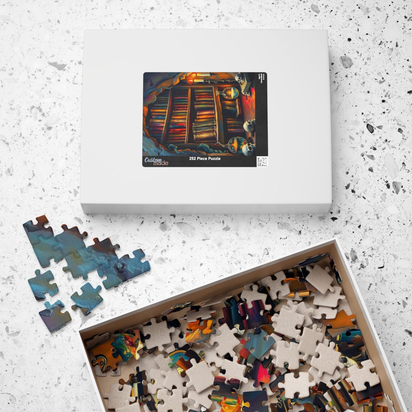 Mystical Bookshelf Puzzle - Enchanting Halloween Jigsaw Puzzle for Adult Gift for Book Lover, Therapeutic Fun Family or Solo Game