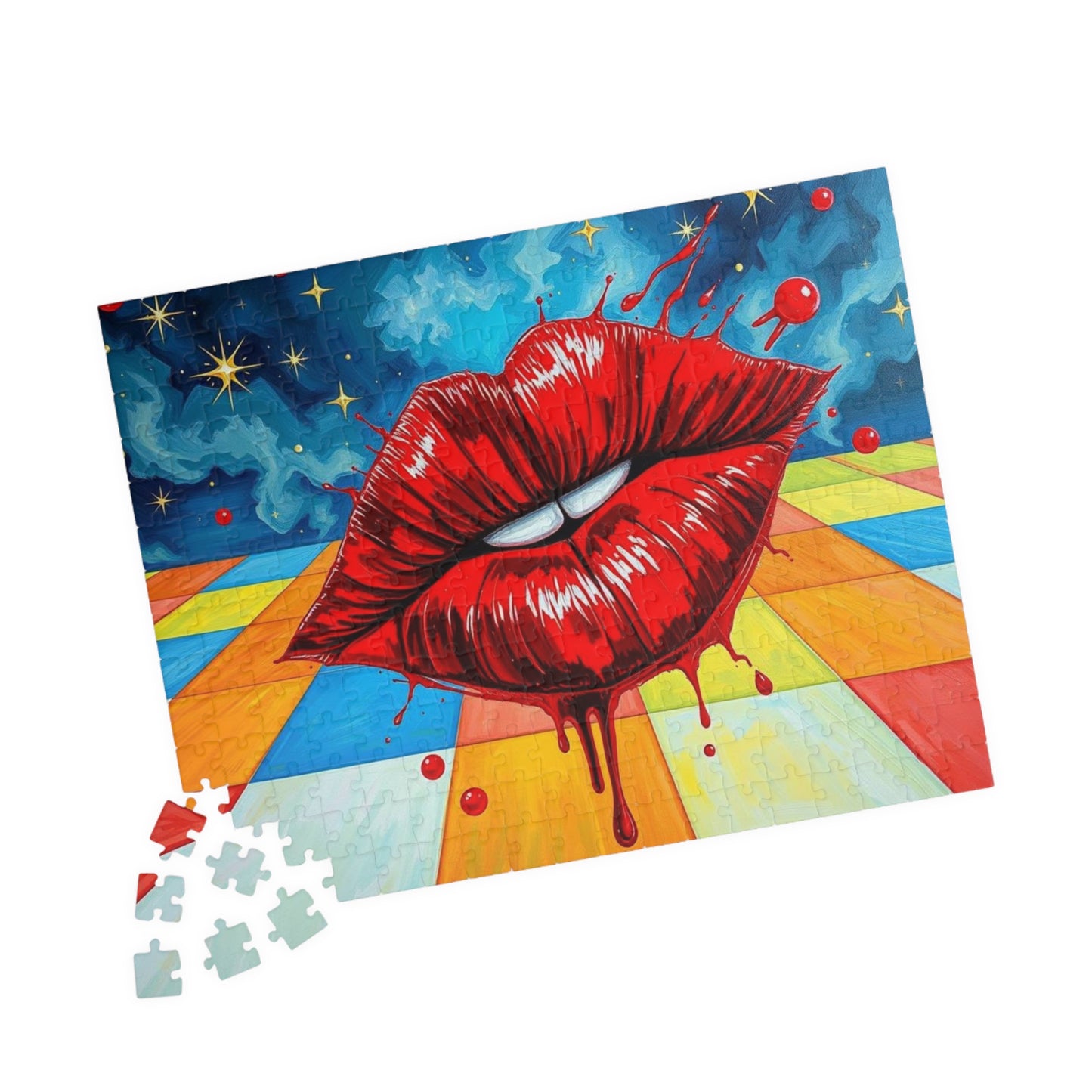 Pop Art Kiss Jigsaw Puzzle, Retro Artwork Puzzle for Adult Home Entertainment, Fun Family Game Night, Staycation Activity, Brain Teaser Puzzle The Puzzle Chest