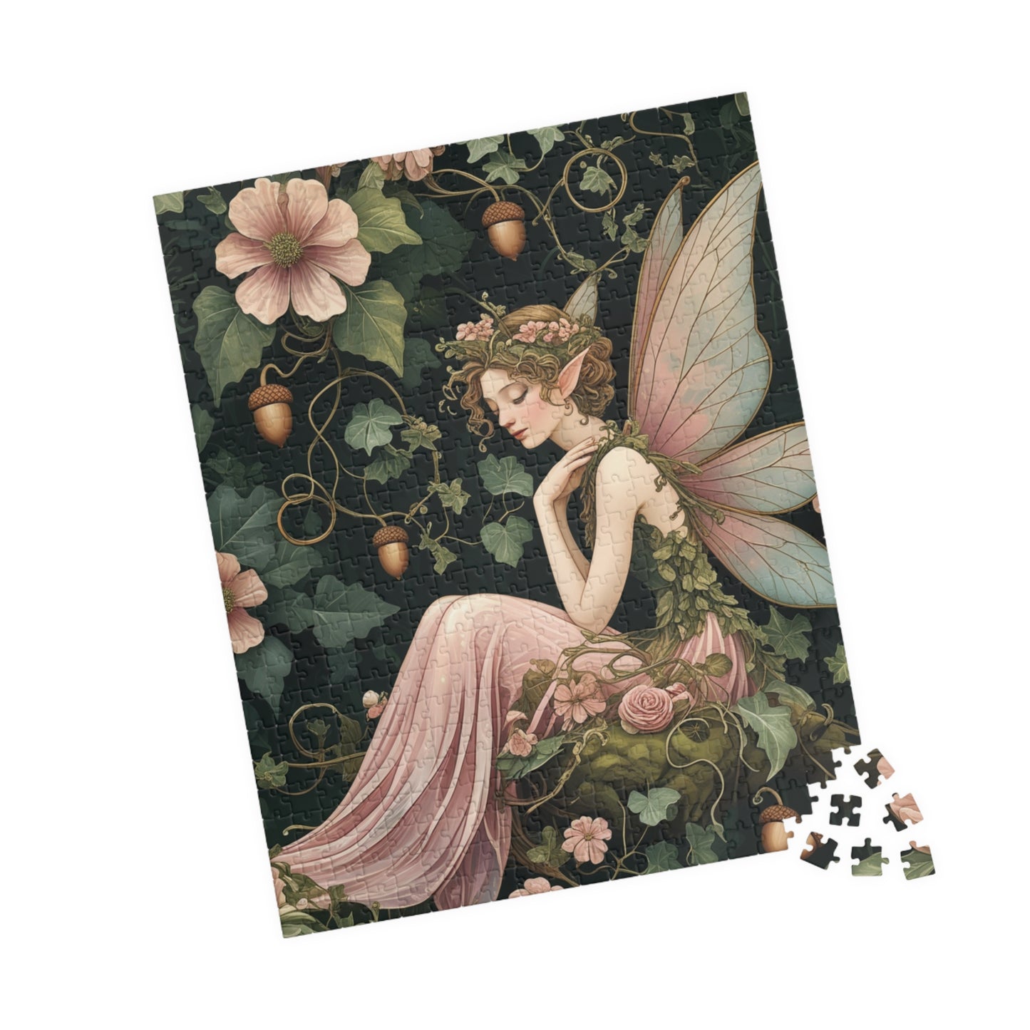 Whimsical Fairy Jigsaw Puzzle, Floral Flower Vintage Design, Mythical Creature Tabletop Family Activity Game, Fantasy Art Lover Gift, Hobby Puzzle The Puzzle Chest