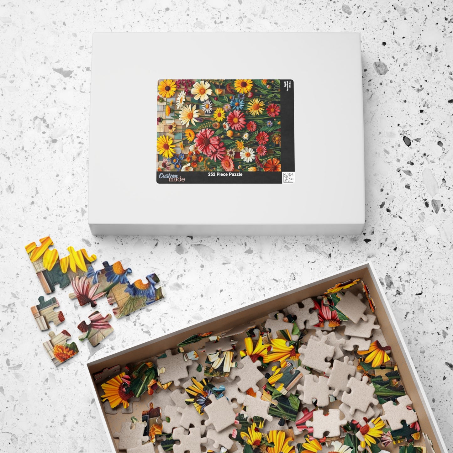 Vibrant Flower Garden Mosaic Puzzle | Perfect Gift for Nature Lovers and Art Enthusiasts, Family Bonding Activity, Birthday, and Relaxation Puzzle The Puzzle Chest