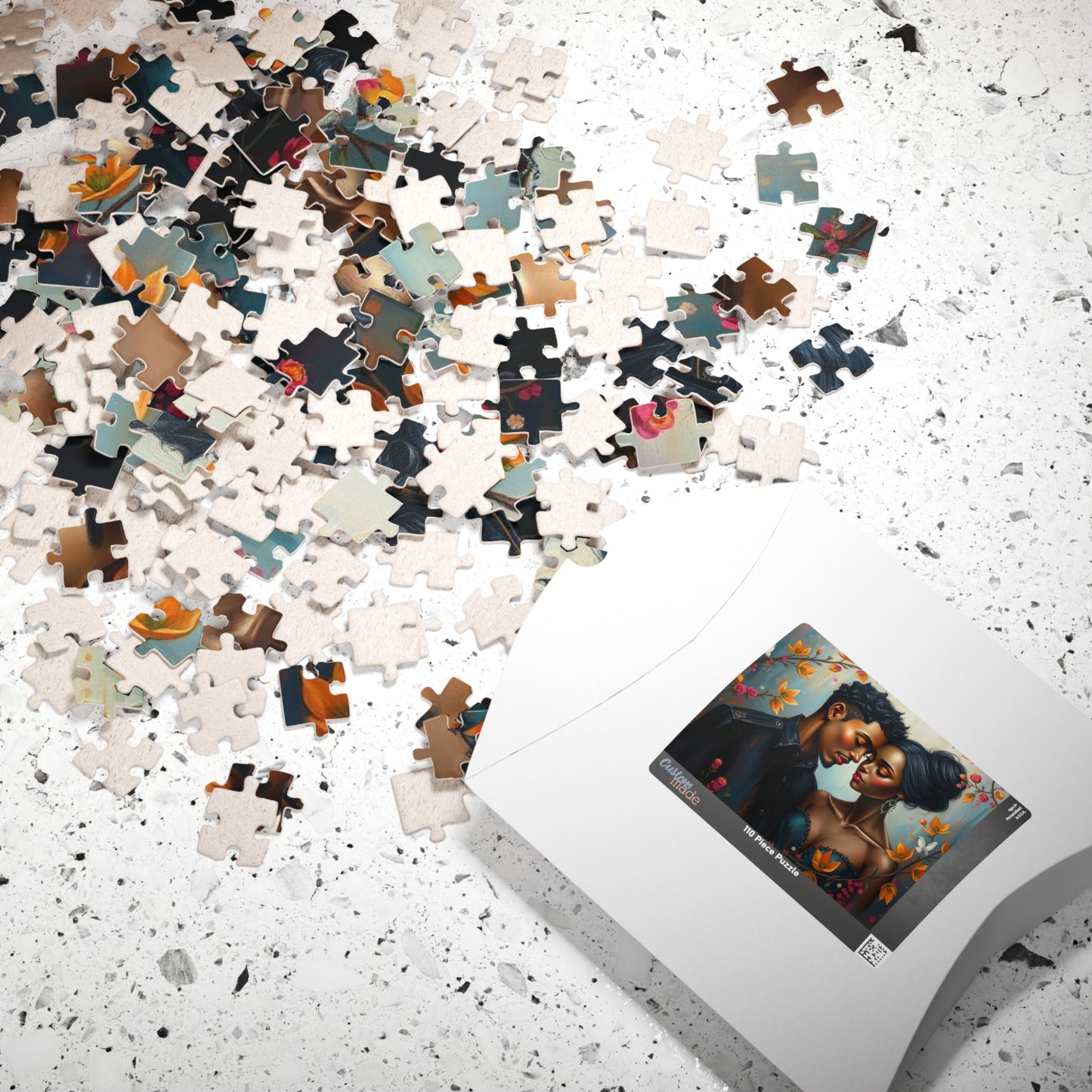 African American Couple Embracing Jigsaw Puzzle, Afrocentric Puzzle Lover Gift Best for Friends, Fun Family Game Night, Creative Hobby, Brain Teaser Puzzle The Puzzle Chest