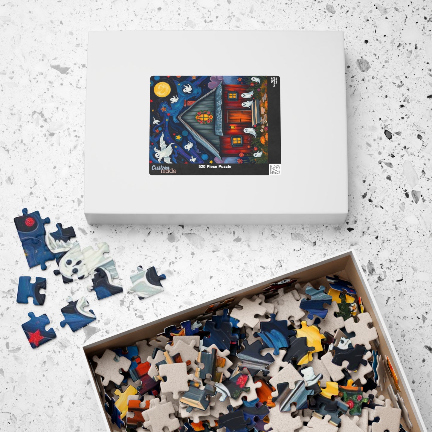 Ghostly Manor Jigsaw Puzzle - Whimsical Haunted House, Halloween Theme Ideal Family Fun Game, Puzzle Lover Gift, Cozy Night Activity, Gifts