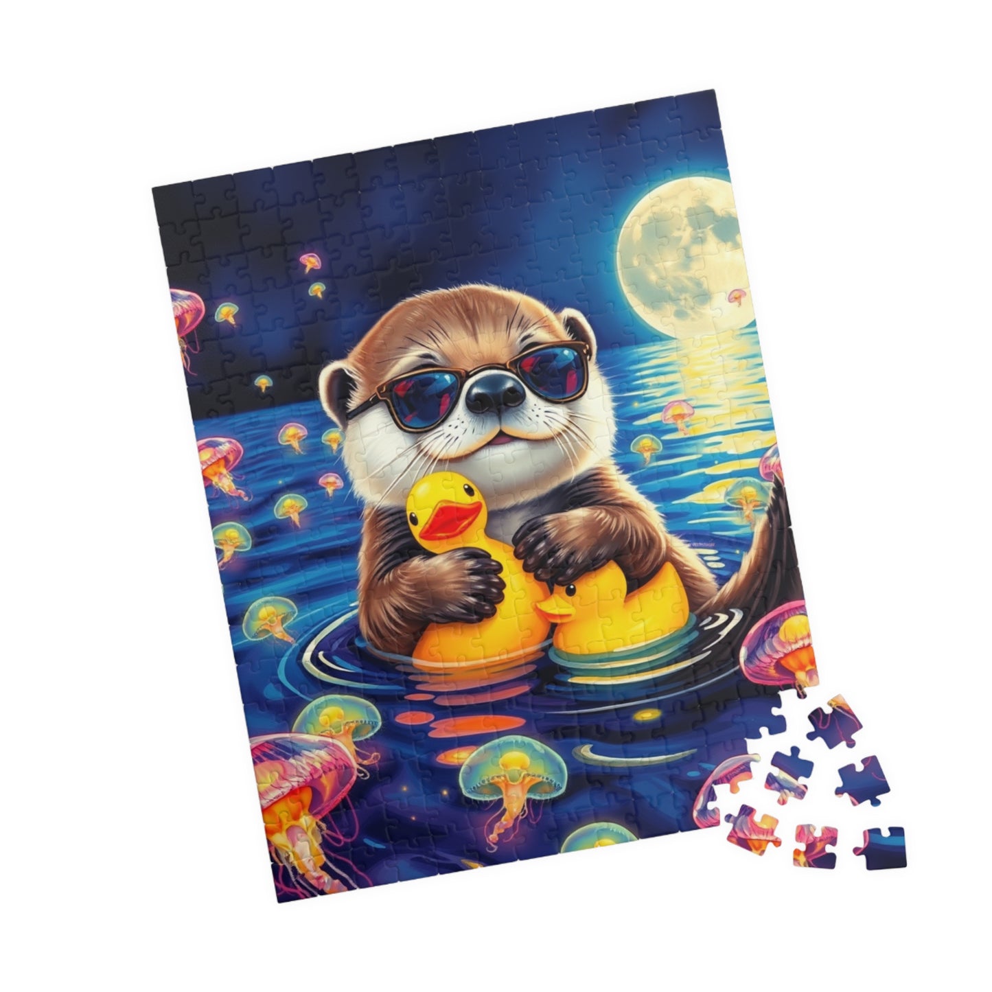 Cute Otter Jigsaw Puzzle with Jellyfish - Fun Family Activity, Perfect for Adults, Best Gift for Animal Lovers, Unique Brain Teaser Puzzle The Puzzle Chest