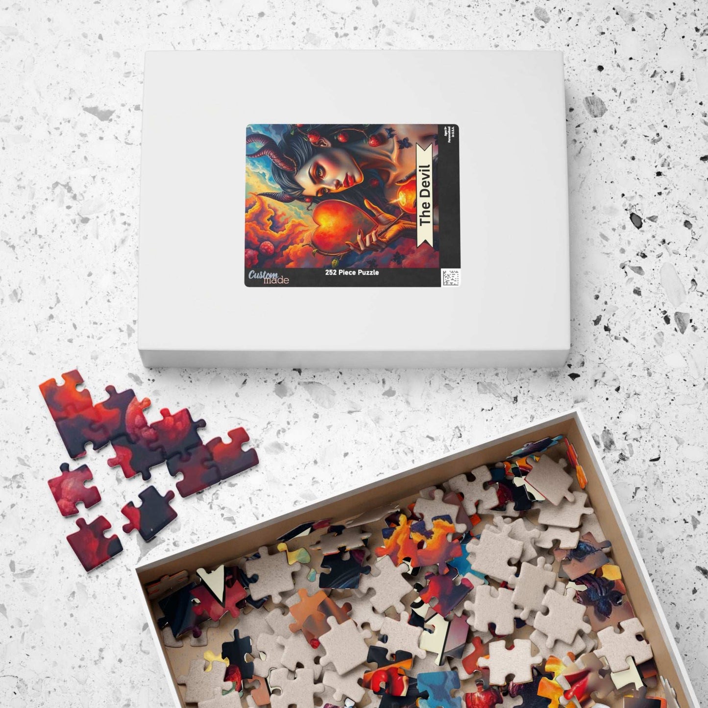 Devil's Heart Puzzle - Tarot Card Style Art Jigsaw for Adults, 110-1014 Pieces, Gothic Decor, Gift for Puzzle Lovers, Unique Home Activity Puzzle The Puzzle Chest
