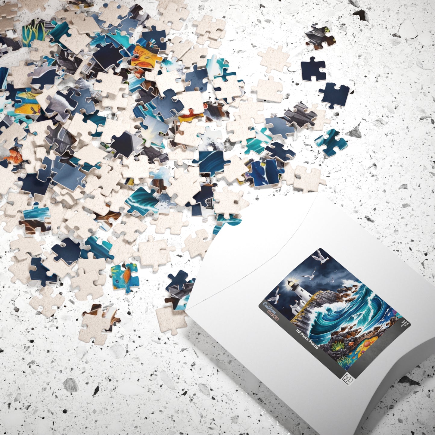 Scenic Rocky Shoreline Puzzle, Lighthouse Seaside Landscape Jigsaw Game, Family Game Night, Mindfulness Activity for Puzzle Lover Enthusiast Puzzle The Puzzle Chest