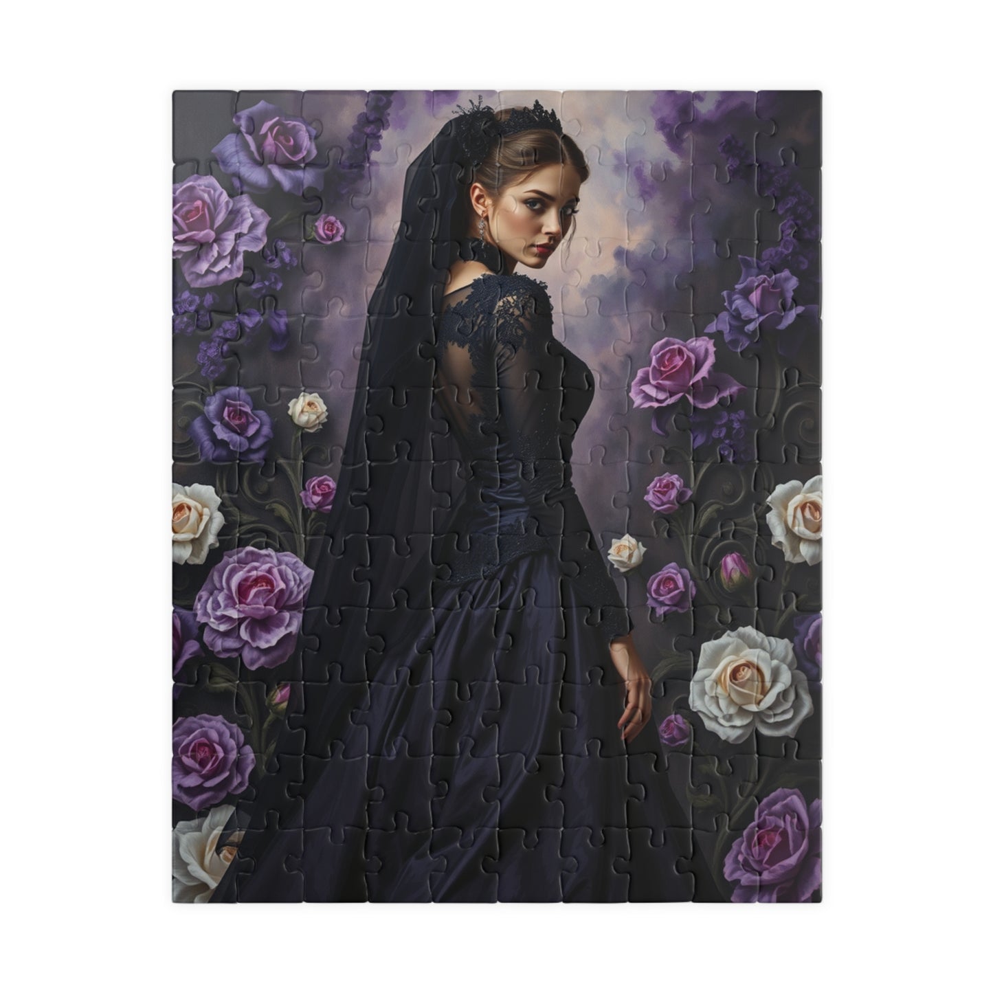 Dark Elegance Art Puzzle, Gothic Puzzle, Puzzle Gift for Adults, Unique Home Décor, Family Game Night, 110-1014 Pieces 110 pcs (Vertical) Puzzle The Puzzle Chest
