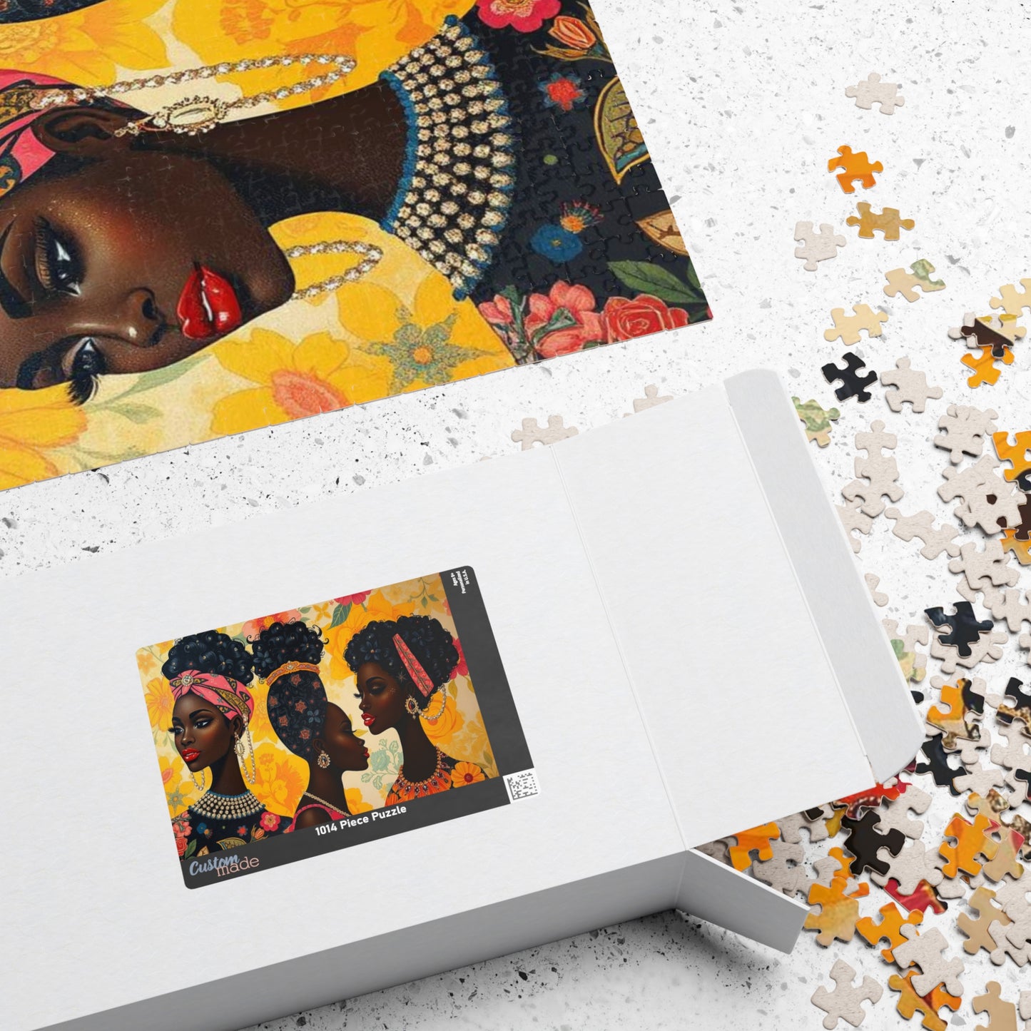 Sisters Bonding Jigsaw Puzzle, African Heritage African American Woman Empowering Art, Afrocentric Mindful Family Activity, Gift for Birthday, Holiday Puzzle The Puzzle Chest