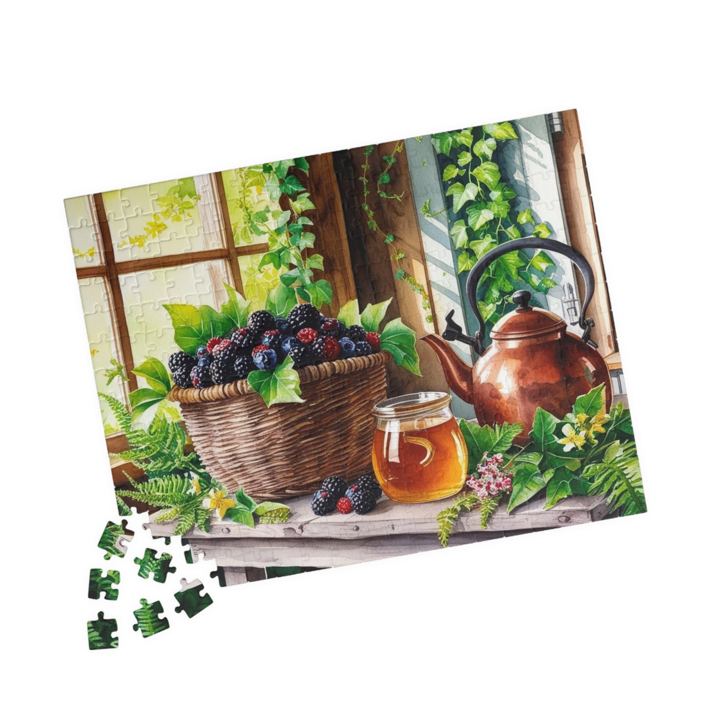 Foodie Jigsaw Puzzle, Quaint Kitchen Wild Berries and Honey 110-1014 Piece, Cabin Fever Activity, Brain Teaser, Unique Gift for Nature Lover Puzzle The Puzzle Chest