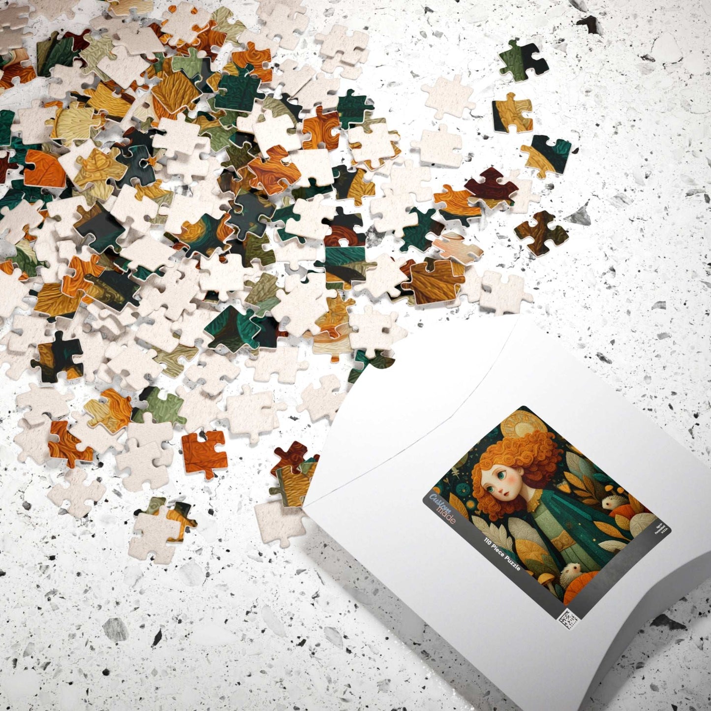 Enchanted Mushroom Grove Jigsaw Puzzle – Whimsical Fairy-Tale Autumn Puzzle for Adults, Girl with Hedgehog Puzzle The Puzzle Chest