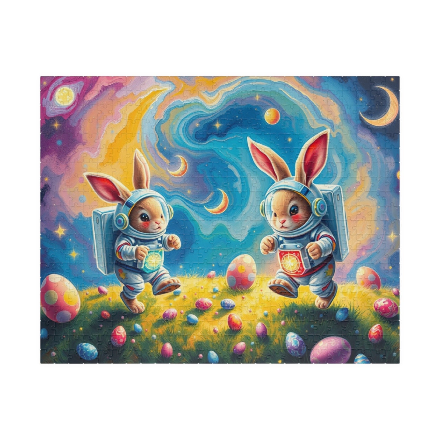 Space Bunny Jigsaw Puzzle - Whimsical Fun Family Activity or Solo Fun, Perfect Gift for Easter 520 pcs (Horizontal) Puzzle The Puzzle Chest