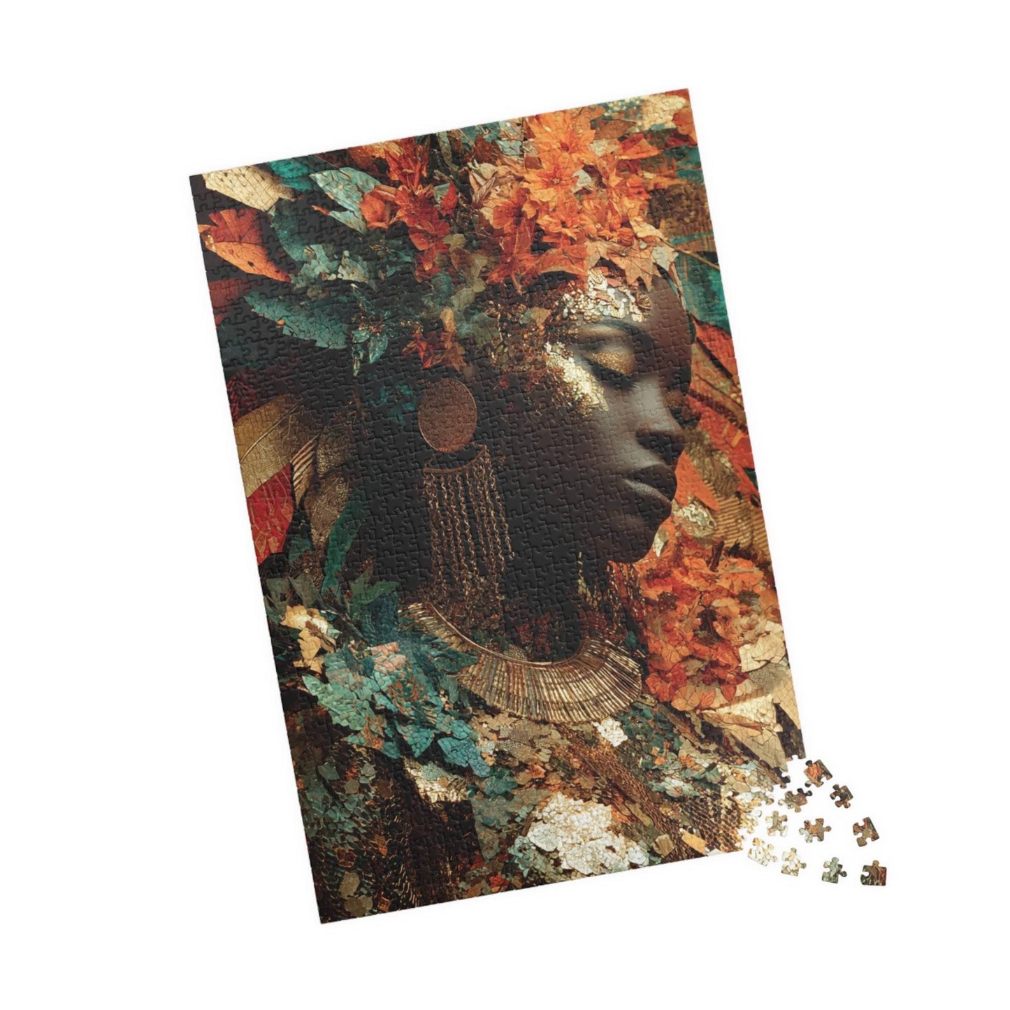 African American Cultural Heritage Jigsaw Puzzle - Afrocentric Black Woman Portrait with Earth Tones 1014 pcs (Vertical) Puzzle The Puzzle Chest