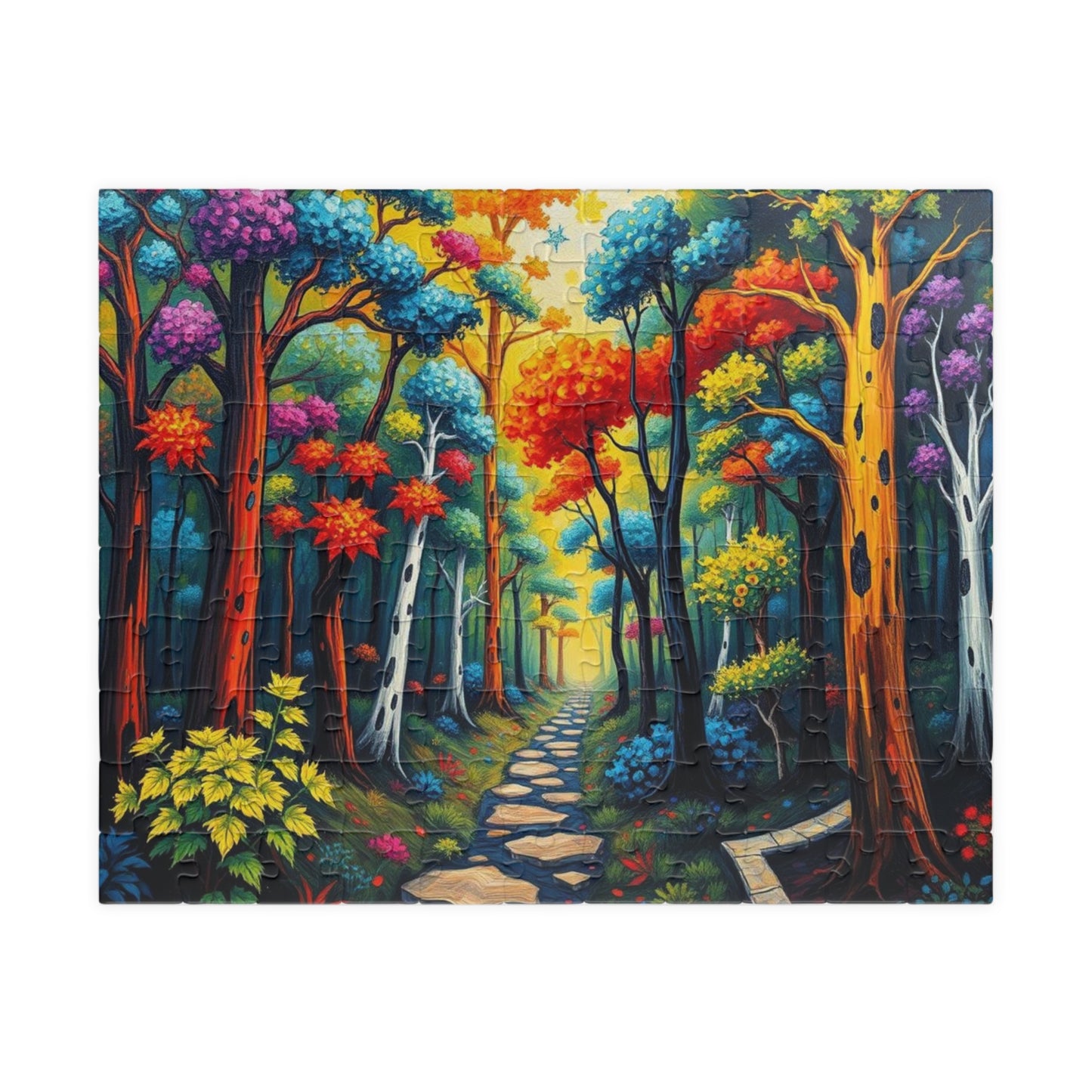 Colorful Forest Puzzle Jigsaw Game for Relaxation and Fun, Gift for Nature Lovers, Family Activity, 110, 252, 520, 1014-piece Brain Teaser 110 pcs (Horizontal) Puzzle The Puzzle Chest
