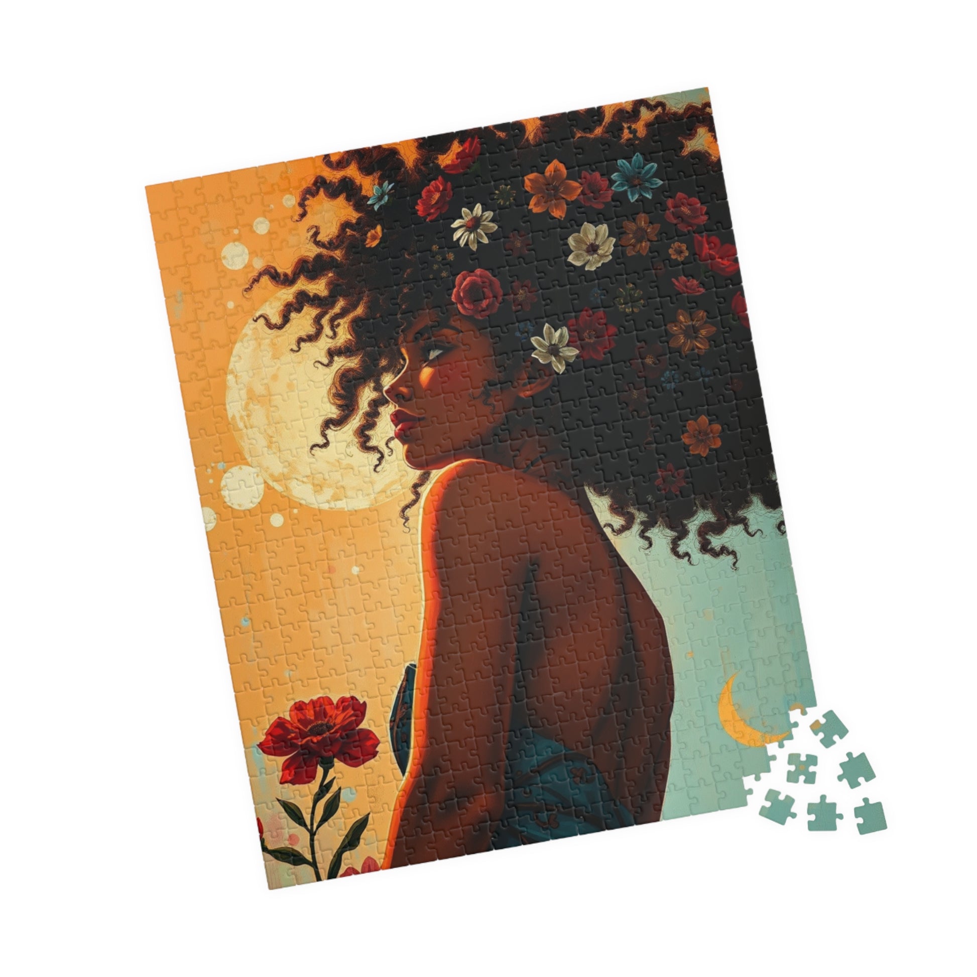 Black Art Jigsaw Puzzle - African American Woman, Gift for Afrocentric Art Lover, Fun Family Game Night, Mindfulness Activity Brain Teaser Puzzle The Puzzle Chest