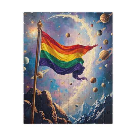 Space Pride Flag Jigsaw Puzzle - 110-1014 Piece LGBTQ+ Gift, Puzzle Enthusiast, Fun Family Activity, Colorful Decor, Inclusive Hobby 110 pcs (Vertical) Puzzle The Puzzle Chest